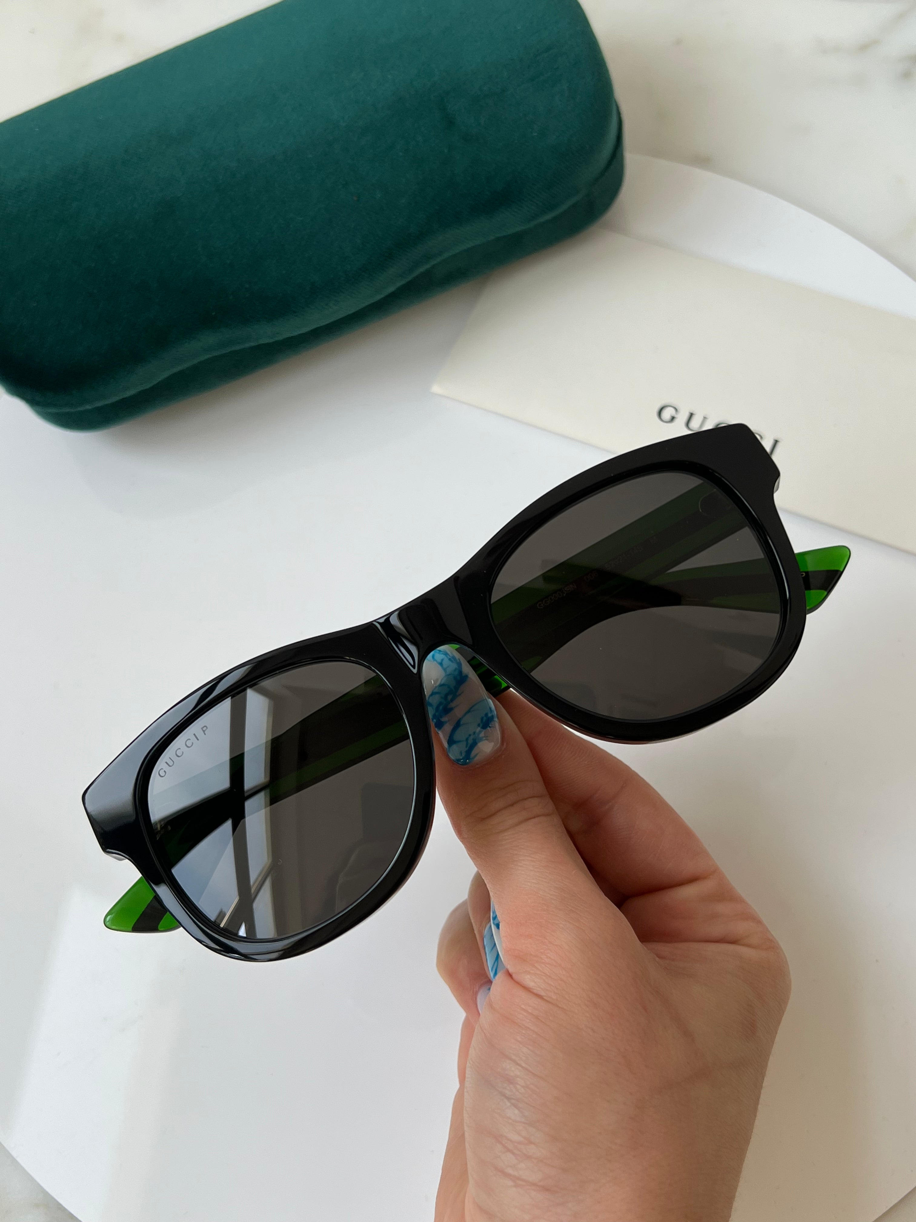 Gucci GG0003SN Polarized Striped Leg Sunglasses for Women - UV Protection, Fashionable & Lightweight - Perfect for Beach, Driving & Outdoor Activities