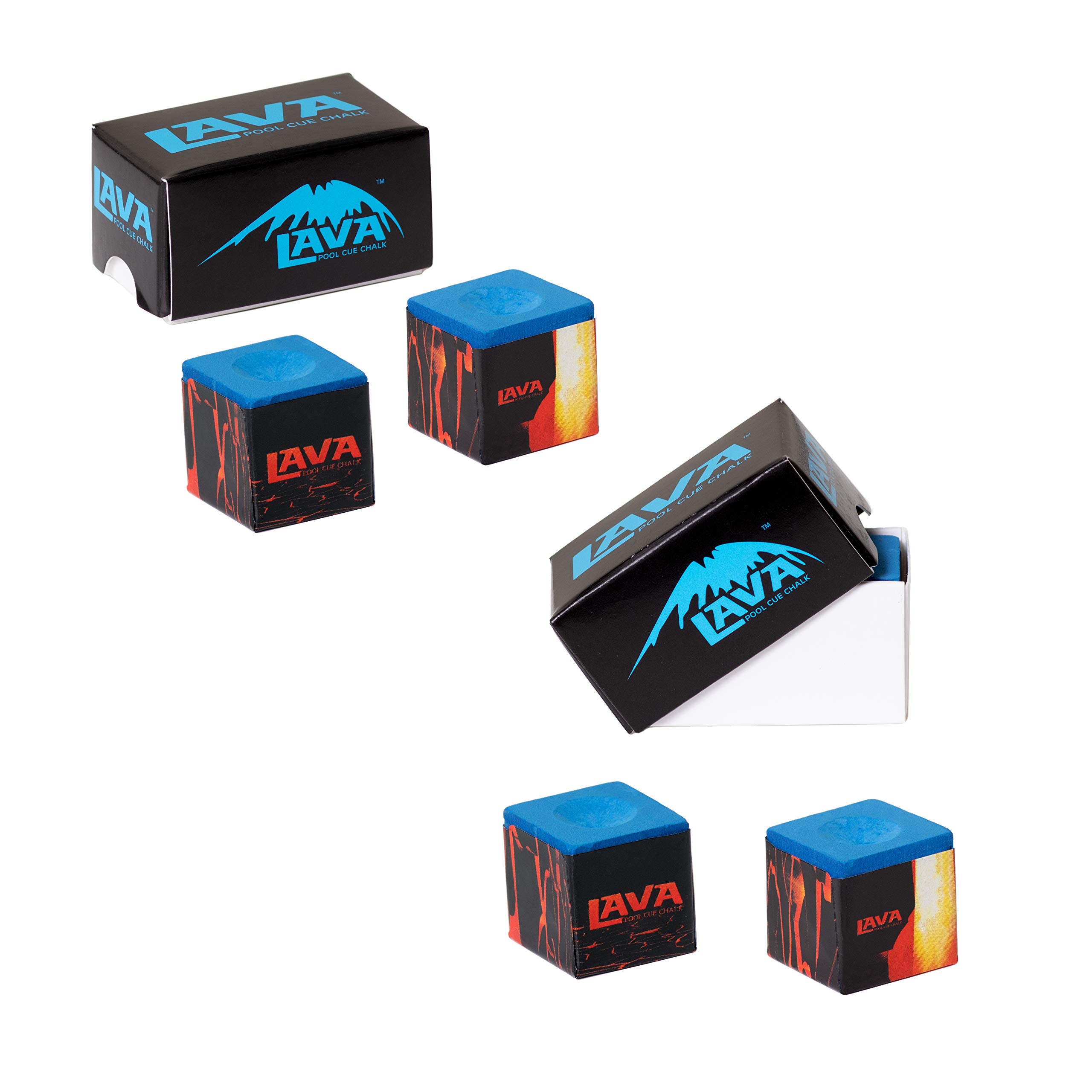 Premium Lava Pool Cue Billiard Chalk - 12 Cubes (4 Pieces x 3 Boxes) - Non-Toxic, High-Grip Chalk for Pool, Snooker & Billiards - Perfect for Professional Players & Home Game Rooms