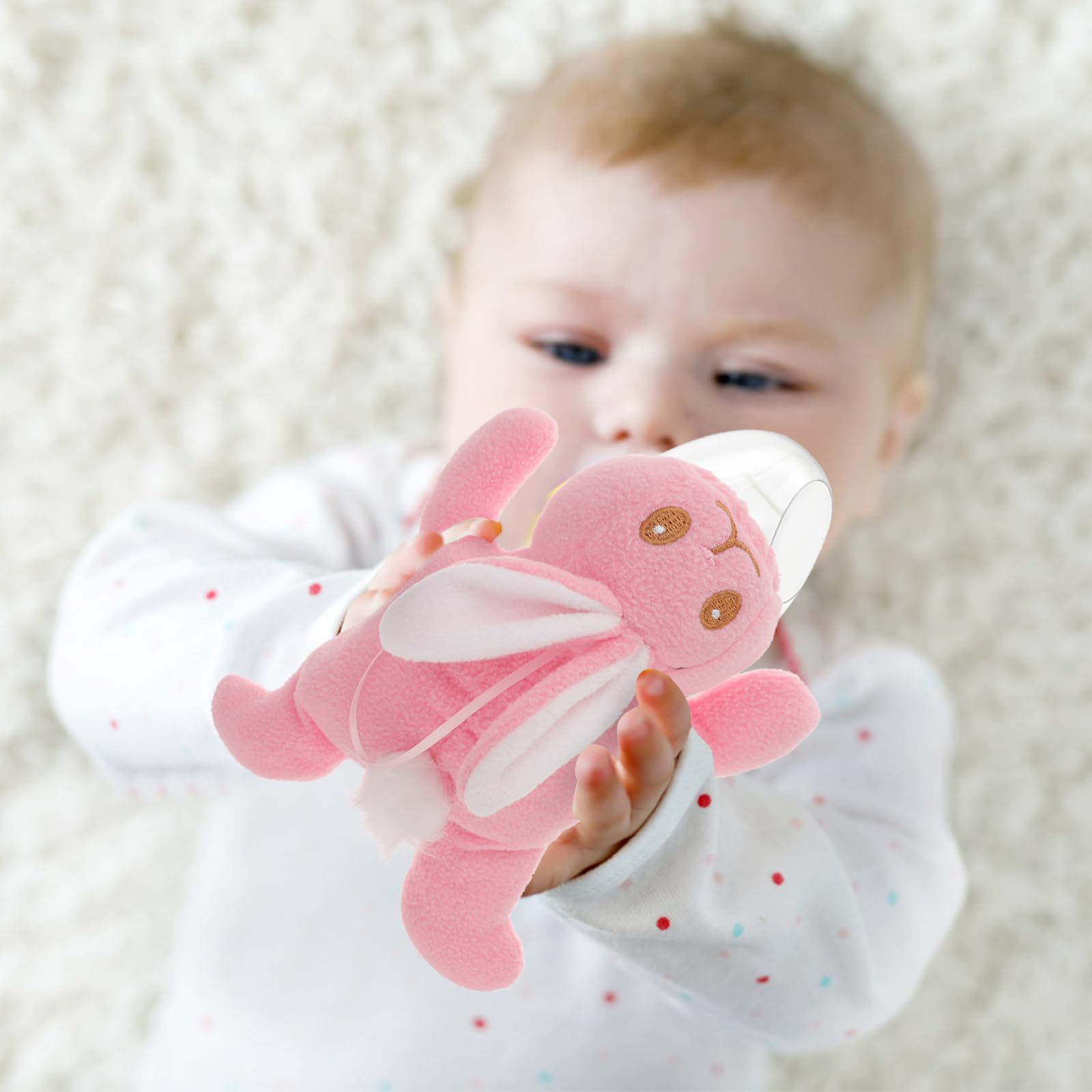 Bunny Shaped Detachable Bottle Holder Pillow - Portable Milk Bottle Support Cushion for Home, Outdoor & Travel - Perfect for Nursing, Baby Feeding, and Car Seat Comfort