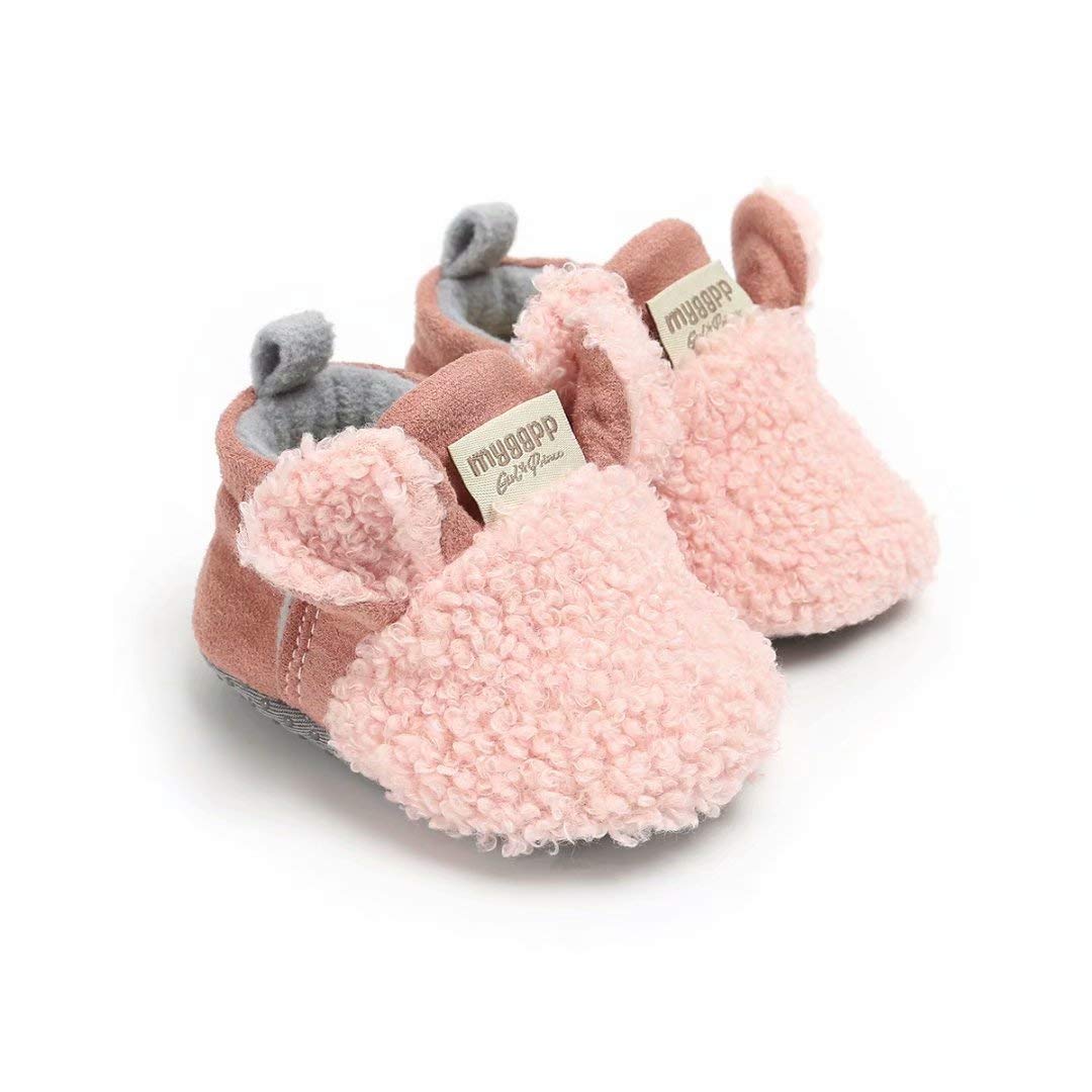 YWY Cozy Fleece Baby Slippers with Non-Slip Sole - Warm Winter Booties for Newborn Boys & Girls - Perfect for Indoor, Crib & House Shoes