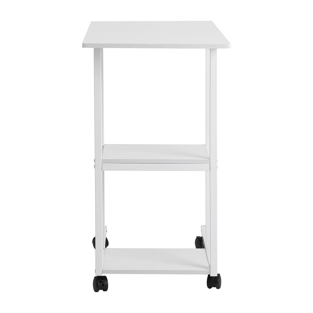 Best Fast Portable Multifunctional Rolling Laptop Desk - Adjustable Height, Removable Tray for Bed, Sofa, Office & Study - Perfect for Work, Reading & Snacking (White)