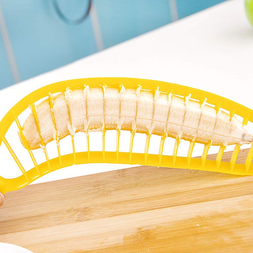 Guyuyii Banana Slicer - Quick & Safe Banana Cutter for Even Slices | Easy Kitchen Gadget for Kids & Adults | Perfect for Snacks, Fruit Salads, Desserts & Meal Prep | Ideal for Breakfast, Smoothie Bowls & Baby Food Preparation