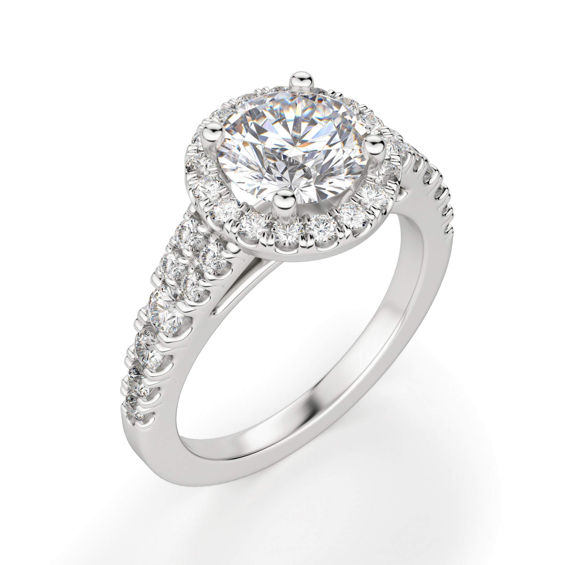 3 CT Round Moissanite Engagement Ring Set for Women - Wedding, Bridal, Anniversary Solitaire Halo Ring with Vintage Antique Silver Setting - Perfect for Proposals, Valentine's Day & Special Occasions