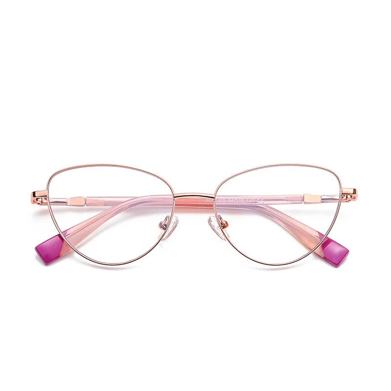 Brightzone Women's Full Rim Oval Cat Eye Eyeglasses 743020 - Lightweight Alloy Frame for Reading, Work & Fashion - Trendy Retro Style for Everyday Wear