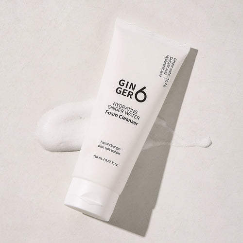 Ginger6 Hydrating Ginger Water Foam Cleanser 150ml - Gentle Face Wash for Dry & Sensitive Skin - Daily Skincare Routine & Travel Essential
