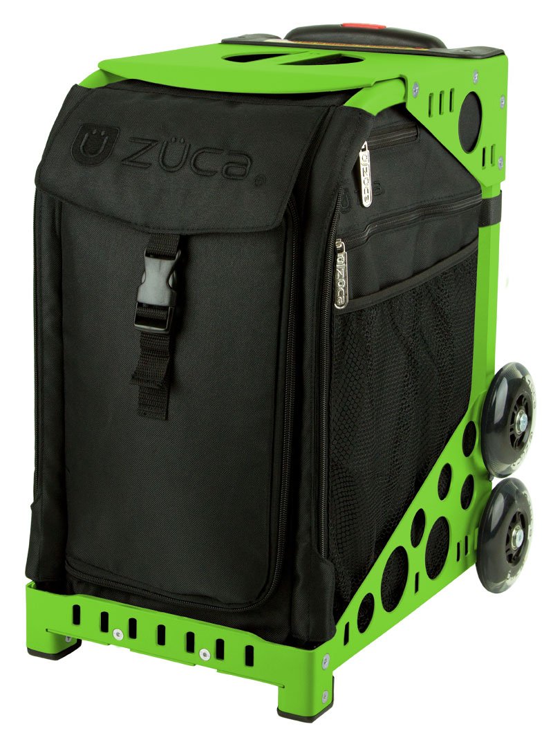 ZUCA Stealth Insert & Green Frame Backpack with LED Flashing Wheels - Durable School, Travel & Gym Bag for Kids & Teens - Perfect for Commuting, Sports & Everyday Use