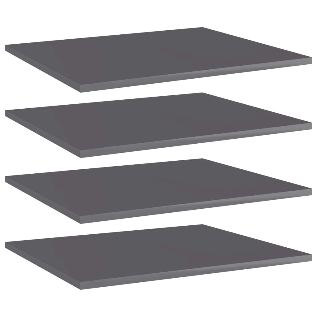 4-Pack High Gloss Gray Bookshelf Replacement Panels - Floating Shelves for Book Storage & Display - Durable Organizer Shelves for Bookcases & Home Decor (Accessories Not Included) - Perfect for Living Rooms, Bedrooms & Home Offices