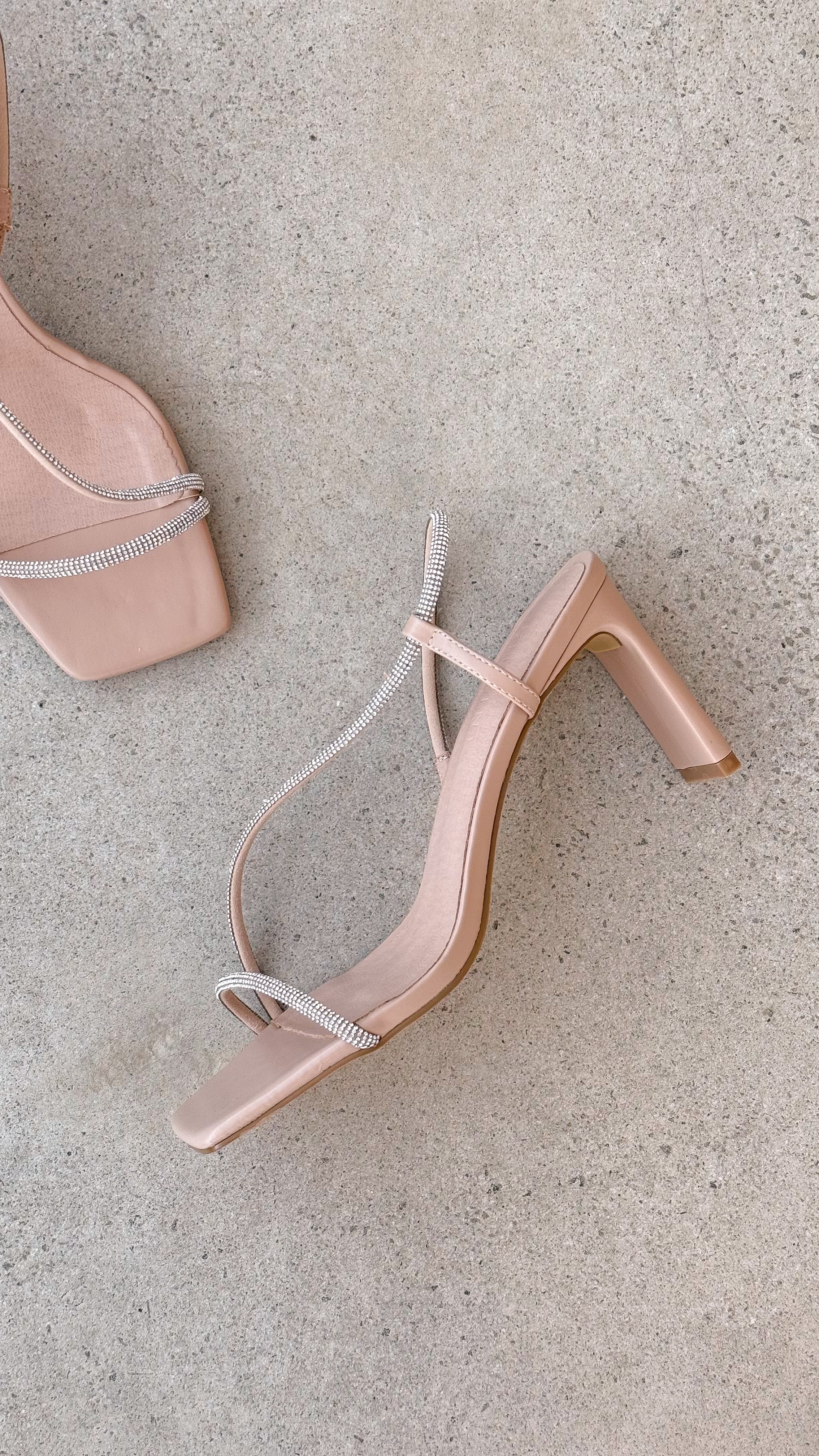 Kaye Heels - Nude Diamante Stiletto Pumps for Women | Elegant High Heels for Parties, Weddings & Evening Events
