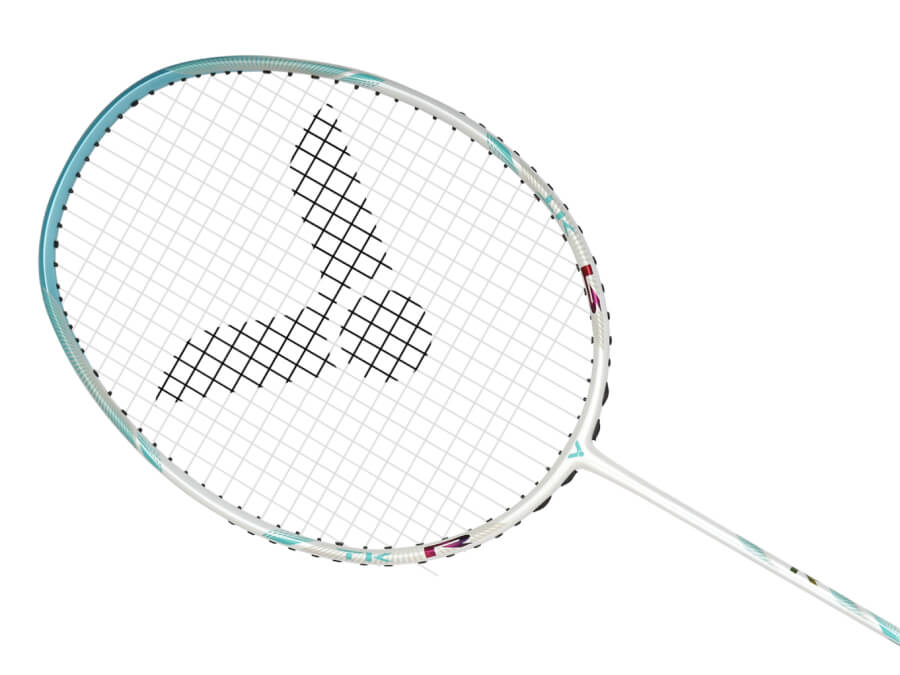 Victor Thruster K R (TK R) Badminton Racket - Lightweight Carbon Fiber Shuttlecock Racket for Professional & Recreational Players - Perfect for Tournaments, Training & Casual Play (White)