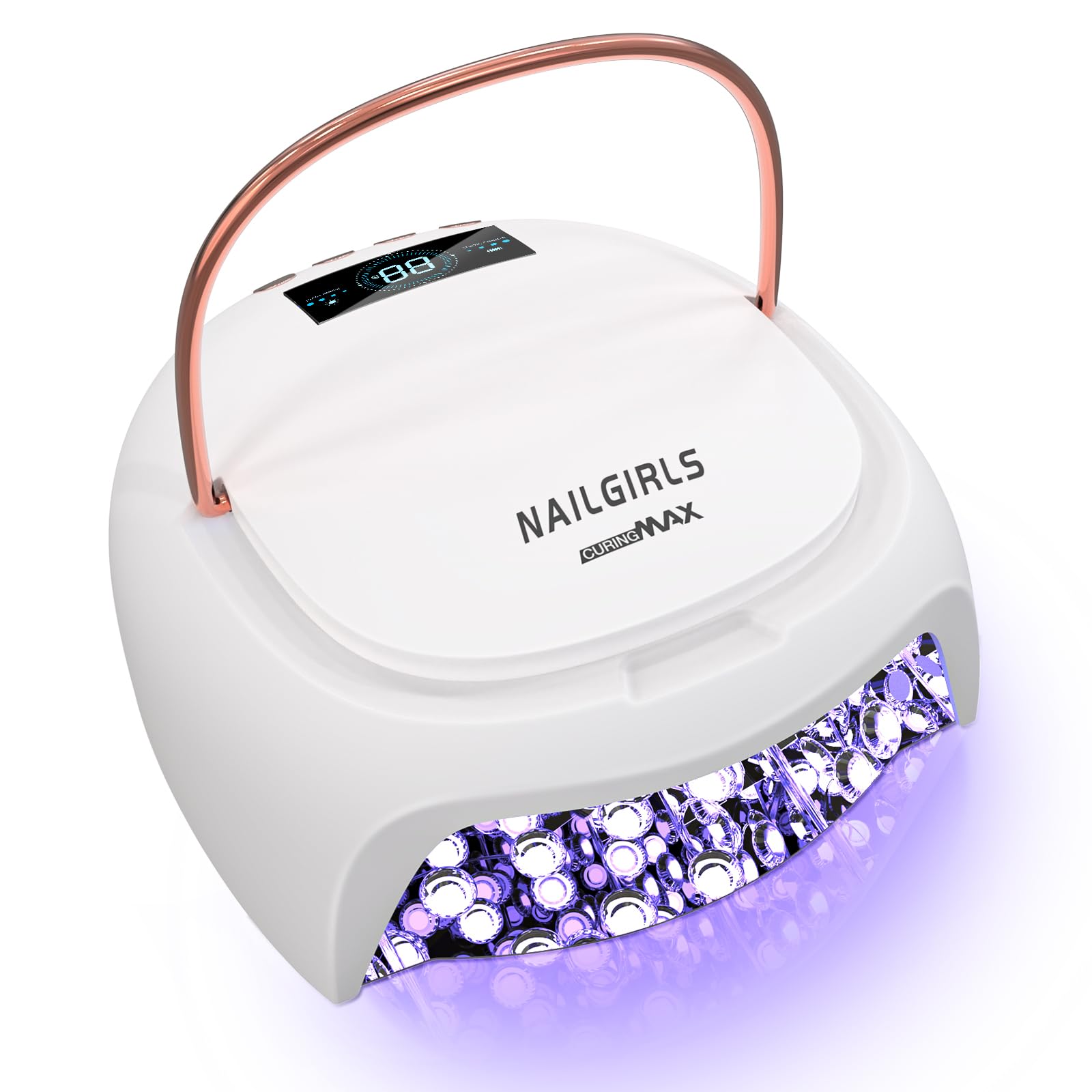 NAILGIRLS 80W Cordless UV Nail Lamp, Rechargeable Gel Polish Dryer with Auto Sensor & LCD Display, 4 Timer Settings, Fast Curing Light for Professional Salon & Home Manicure