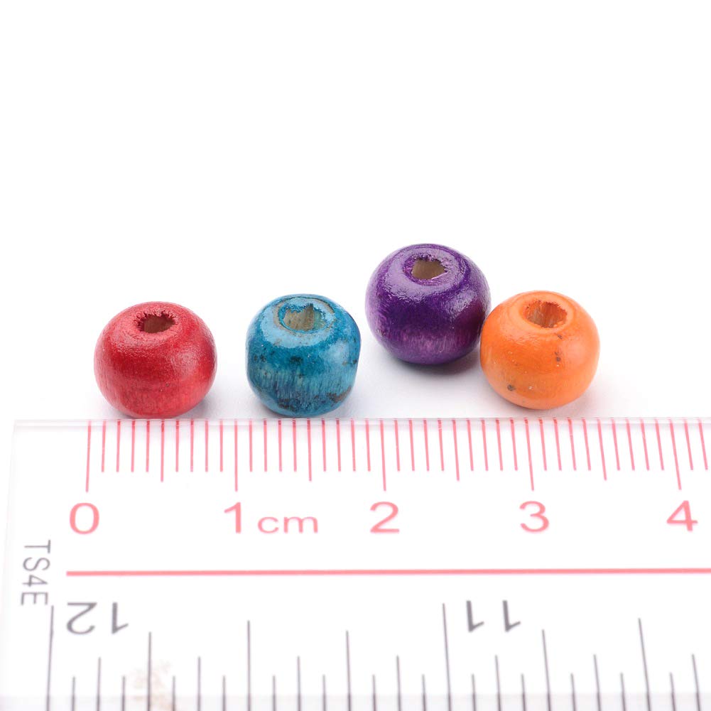 Craftdady 200Pcs 8mm Natural Round Wood Spacer Beads - Mixed Colors Wooden Ball Loose Beads for Jewelry Making (2mm Hole) - DIY Bracelets, Necklaces & Craft Projects