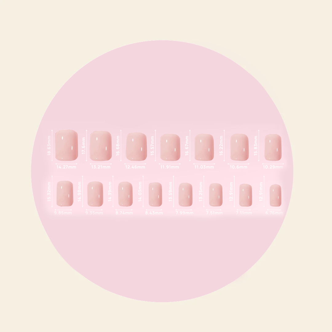 Mitty Original Pink Press on Nails - Long Lasting Fake Nails with Glue - Perfect for Parties, Weddings & Everyday Wear