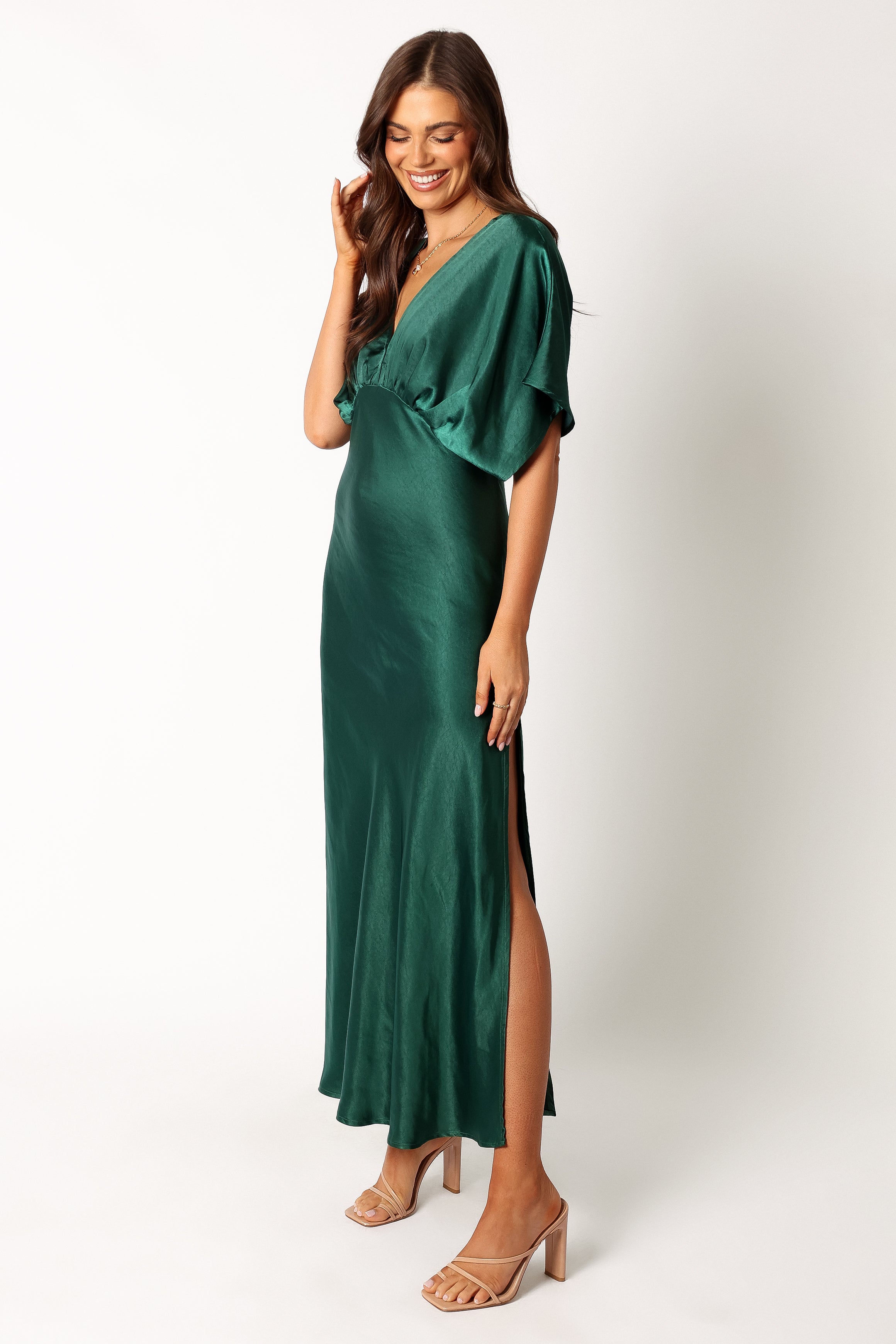 Ciara Maxi Dress in Dark Emerald Green - Elegant Long Flowy Dress for Women, Perfect for Weddings, Parties & Evening Events