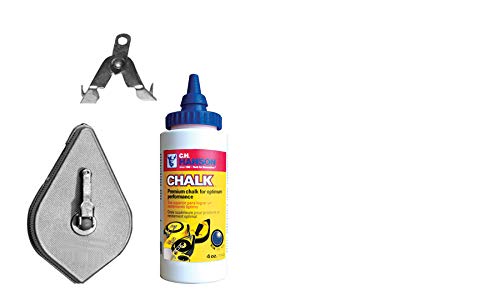 CH Hanson 11083 100-Foot Aluminum Measuring Reel with 4 oz Blue Chalk Line & Bonus EndMate - Perfect for Construction, Surveying, and DIY Home Projects