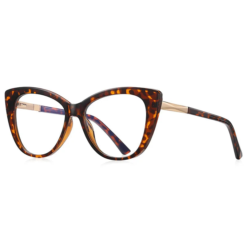 CCspace Women's Full Rim Cat Eye Titanium Reading Glasses TR90 - Lightweight +1.00 to +3.50 Magnification for Reading, Computer Work & Close-Up Tasks - Fashionable Eyewear for Office, Home & Daily Use