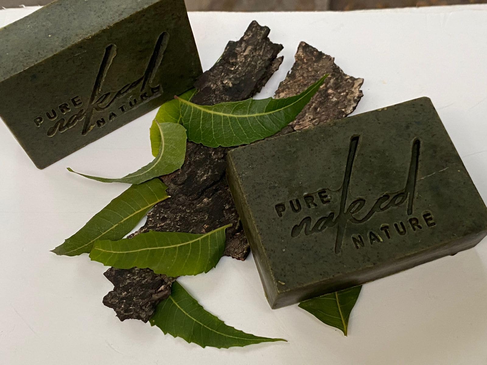 Pure Neem Soap Bar for Dry & Sensitive Skin - 88g (Pack of 5) | 100% Natural, Handmade Cold Process Soap | Biodegradable, Eco-Friendly, Rainforest Safe | Ideal for Daily Skincare, Bath & Shower
