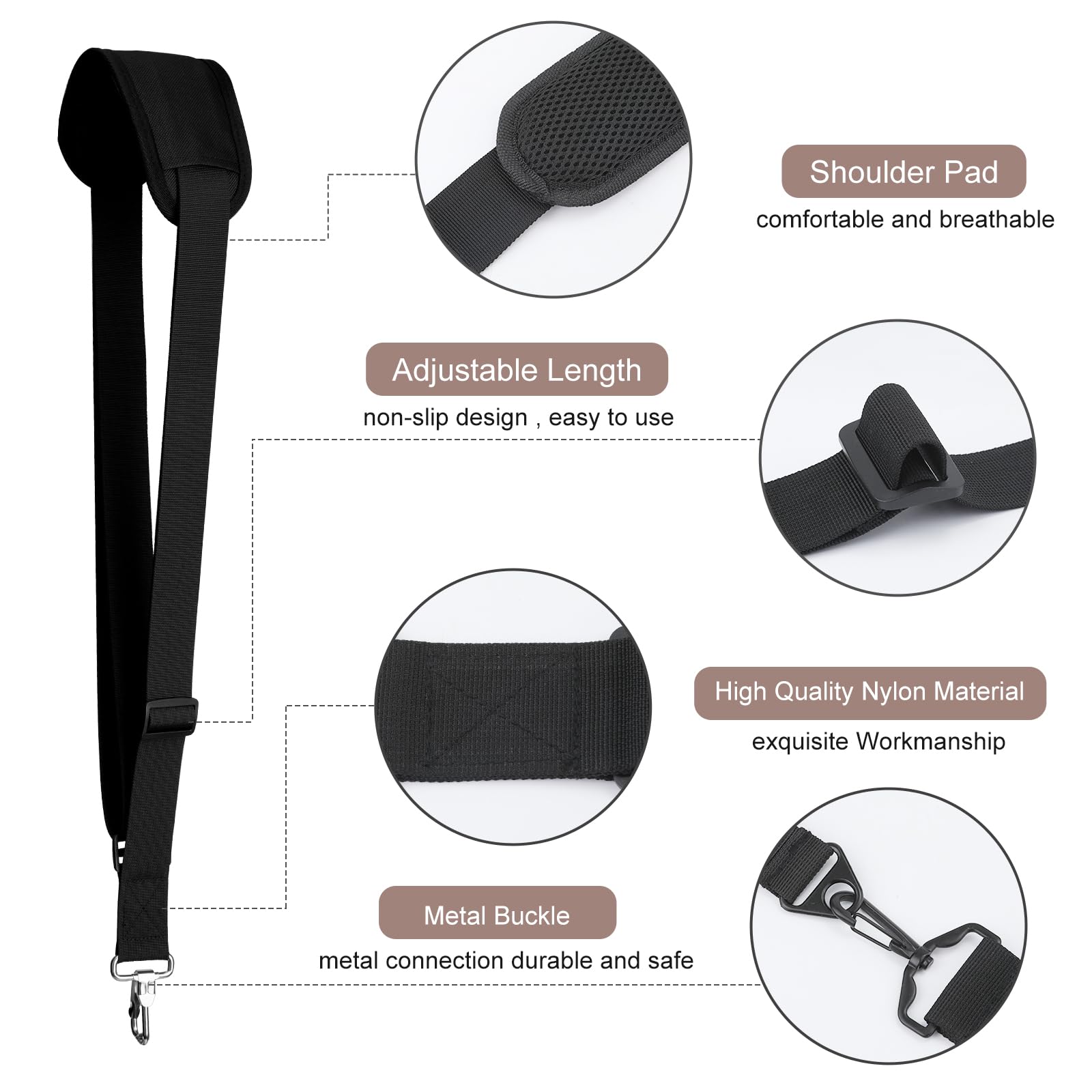 **Heavy Duty Shoulder Strap for Trimmer & Leaf Blower - Adjustable Weed Eater Strap with 3 Accessories & Shaft Clamp - Perfect for Yard Work, Landscaping & Gardening Tools**