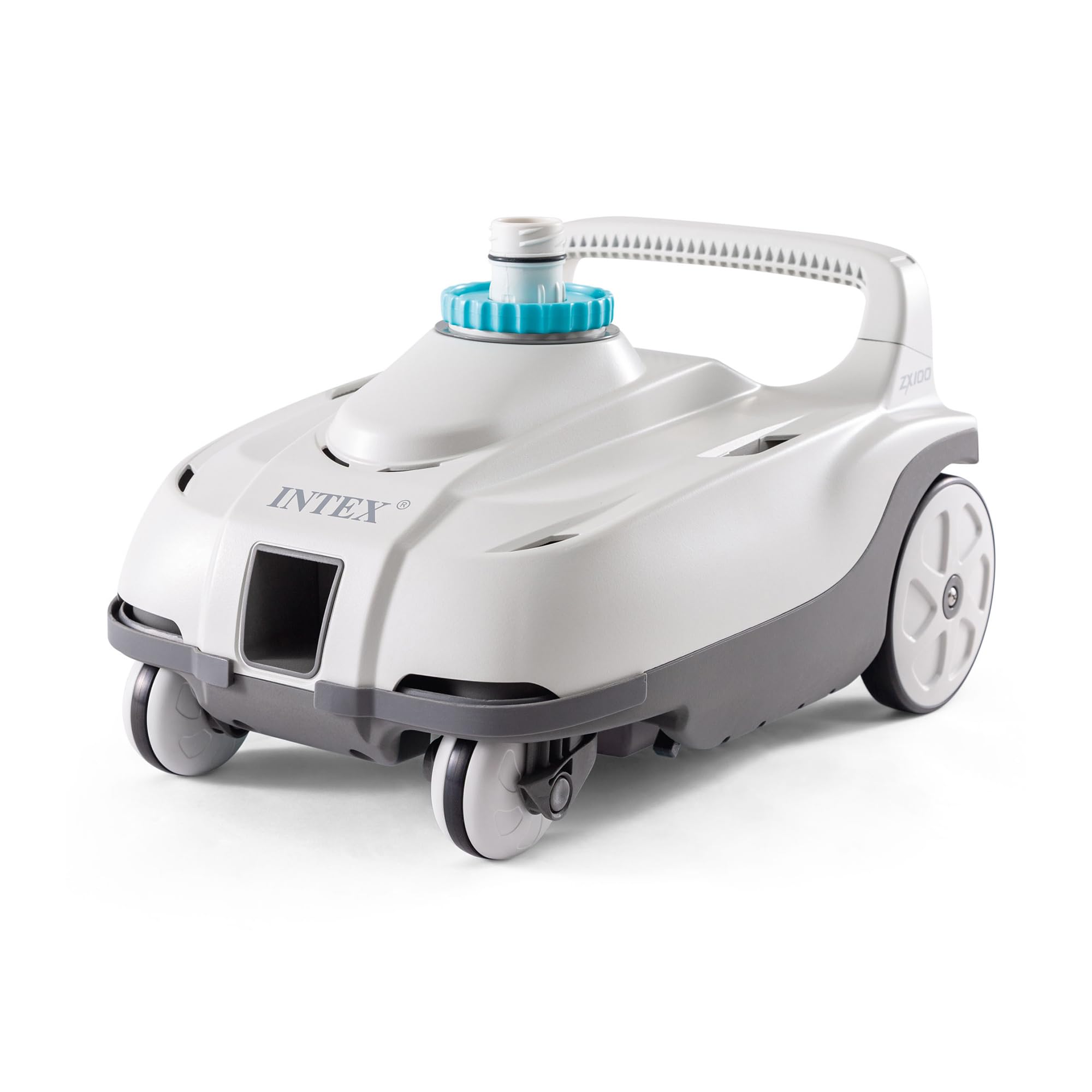 Intex ZX100 Automatic Pressure Side Pool Cleaner with Hose & Converter - Compatible with Krystal Clear Saltwater System for 7000 Gallon Above Ground Swimming Pools - Ideal for Backyard Pool Maintenance & Water Cleaning