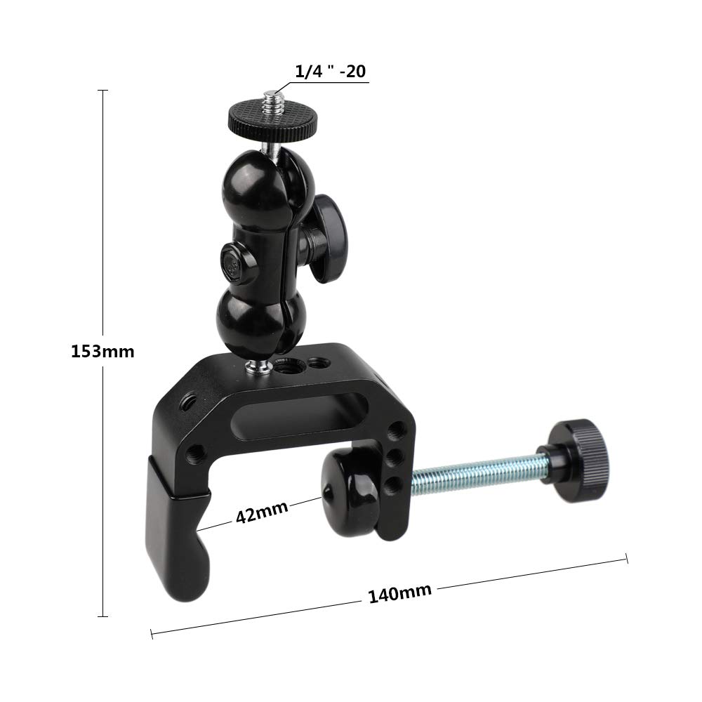 CAMVATE Universal DSLR Camera Clamp Mount - Heavy Duty Adjustable Holder for LED Video Lights, Binoculars & Photography Gear | Perfect for Vlogging, Filmmaking & Outdoor Adventures