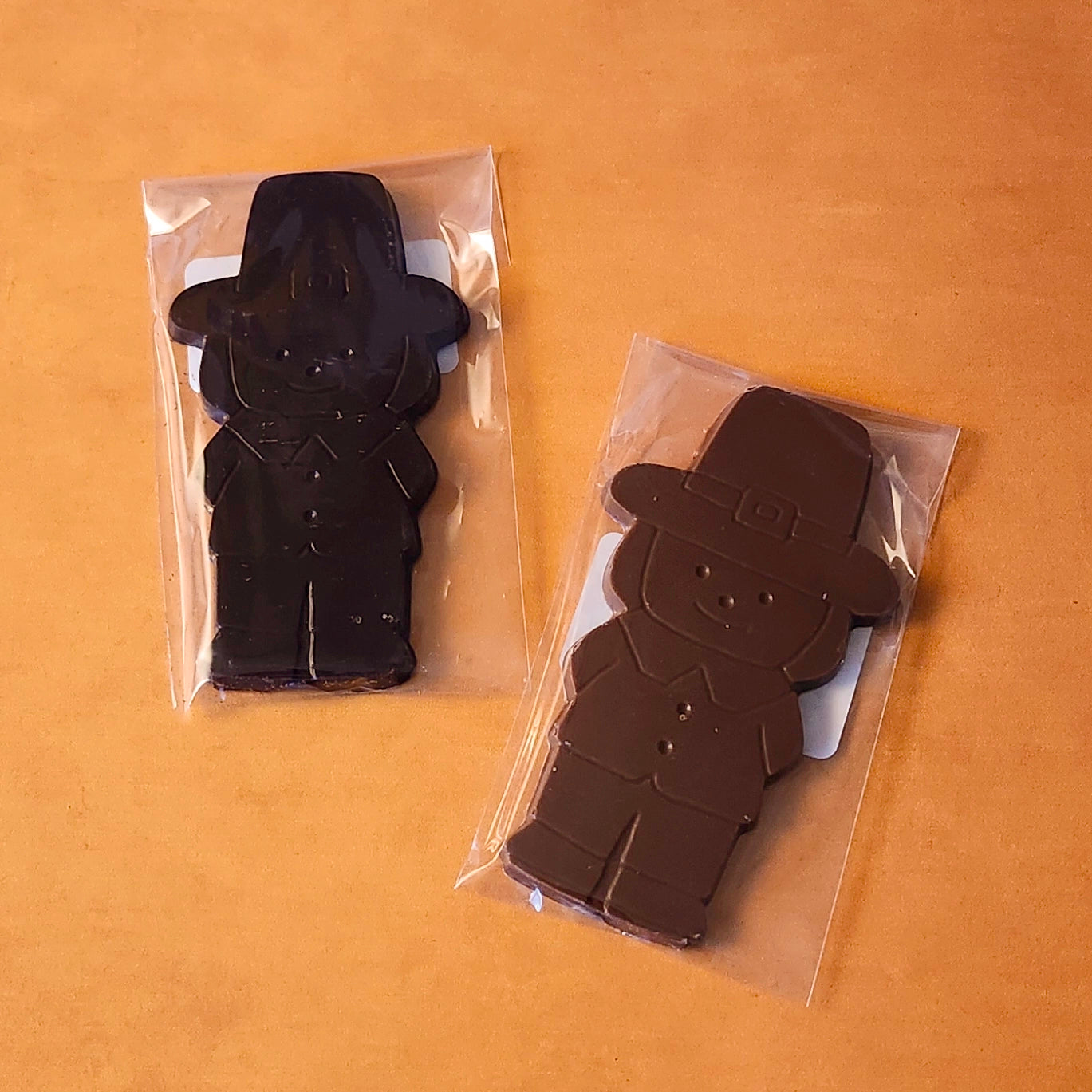 Chocolate Pilgrim Boy - Premium Handmade Chocolate Figurine for Holidays & Gifts | Perfect for Christmas Decorations, Party Favors, and Seasonal Treats