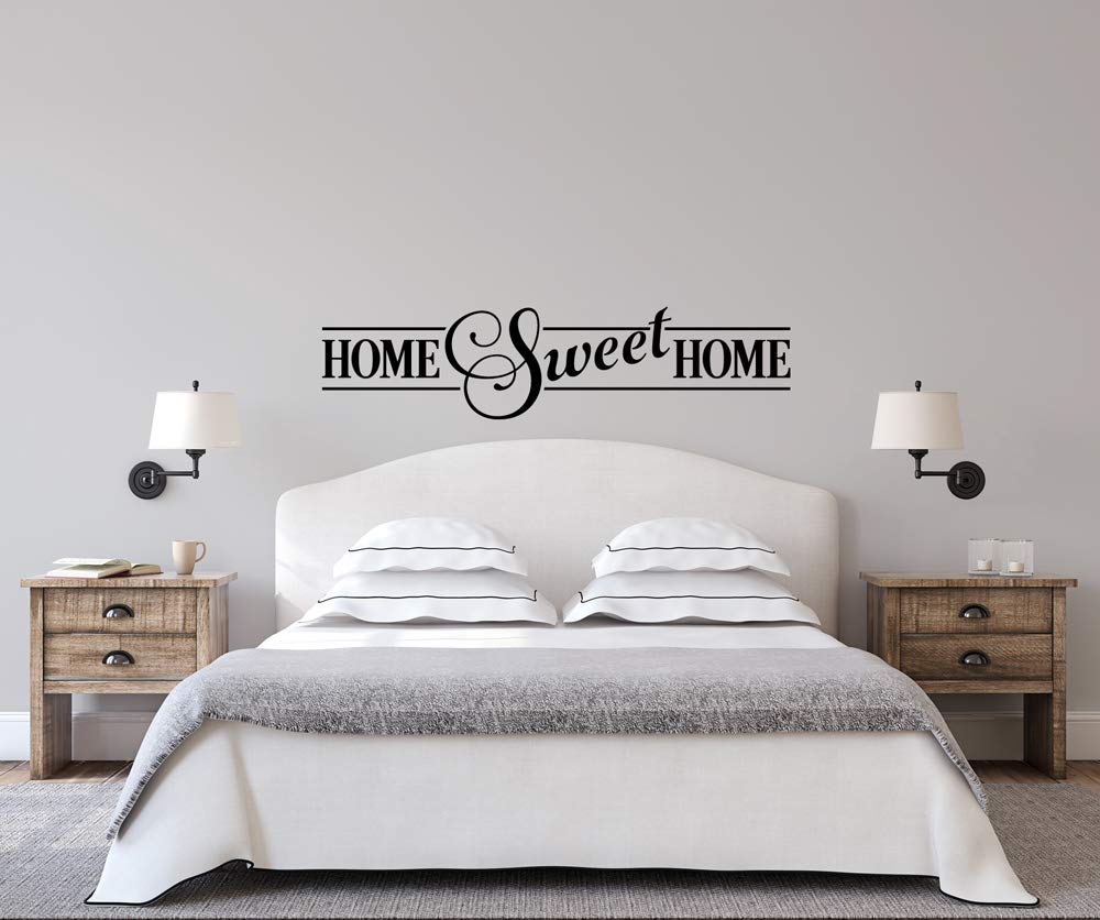Home Sweet Home Quote Vinyl Wall Decal Sticker - Removable Home Decor Art (White, 29x7 inches) - Perfect for Living Room, Bedroom & Nursery Wall Decor