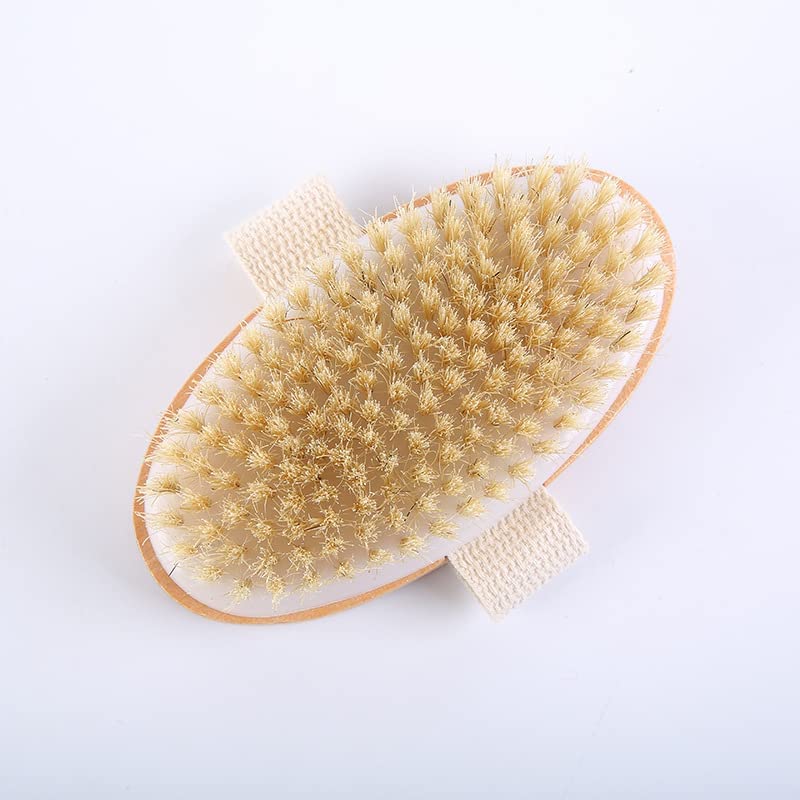 Natural Bristle Dry Skin Body Brush for Exfoliation - Improve Skin Health, Remove Dead Skin & Toxins, Reduce Cellulite - Perfect for Spa, Shower & Self-Care Routine