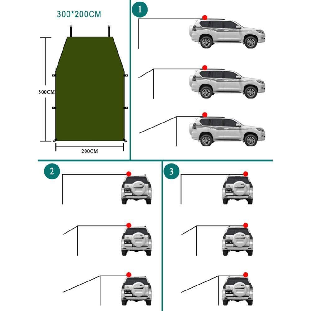 **Waterproof Portable Car Roof Top Tent 440x200cm - Heavy Duty Rooftop Camping Tent with Rain Canopy & Sunroof for Outdoor Adventures, Road Trips & Overlanding**