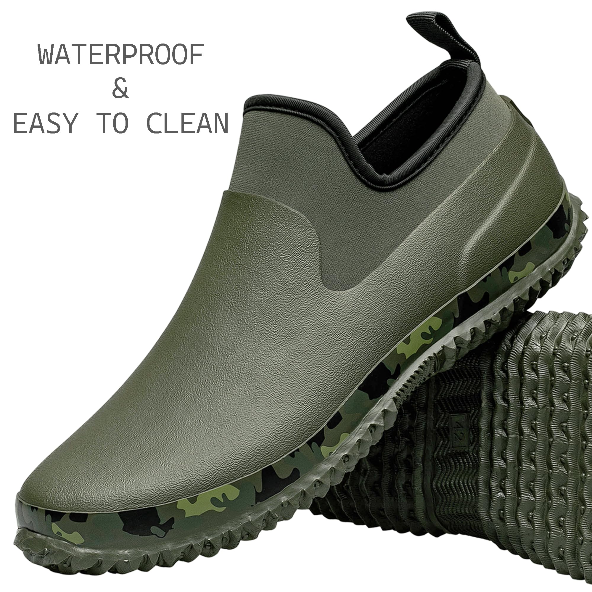 TENGTA Unisex Waterproof Garden Shoes - Slip-Resistant Rubber Rain Boots for Men & Women - Ideal for Gardening, Farming, Car Washing & Outdoor Activities