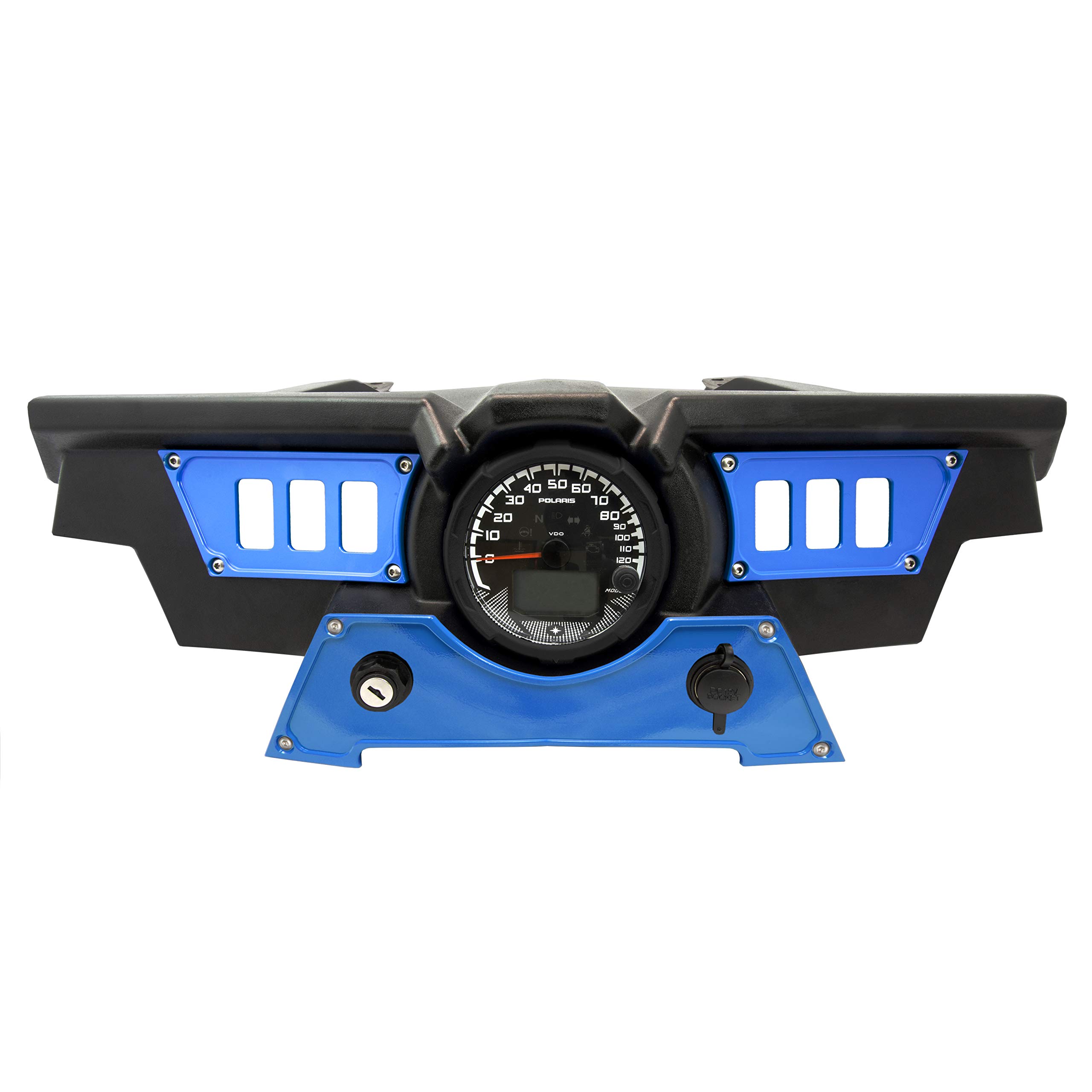 STV Motorsports SDP6 Aluminum Blue Dash Panel Rocker Switch Plates for Polaris RZR XP 1000 - 6 Switch Mounting Plate (Blue-FS) | UTV Accessories for Off-Roading, Trail Riding & Customization