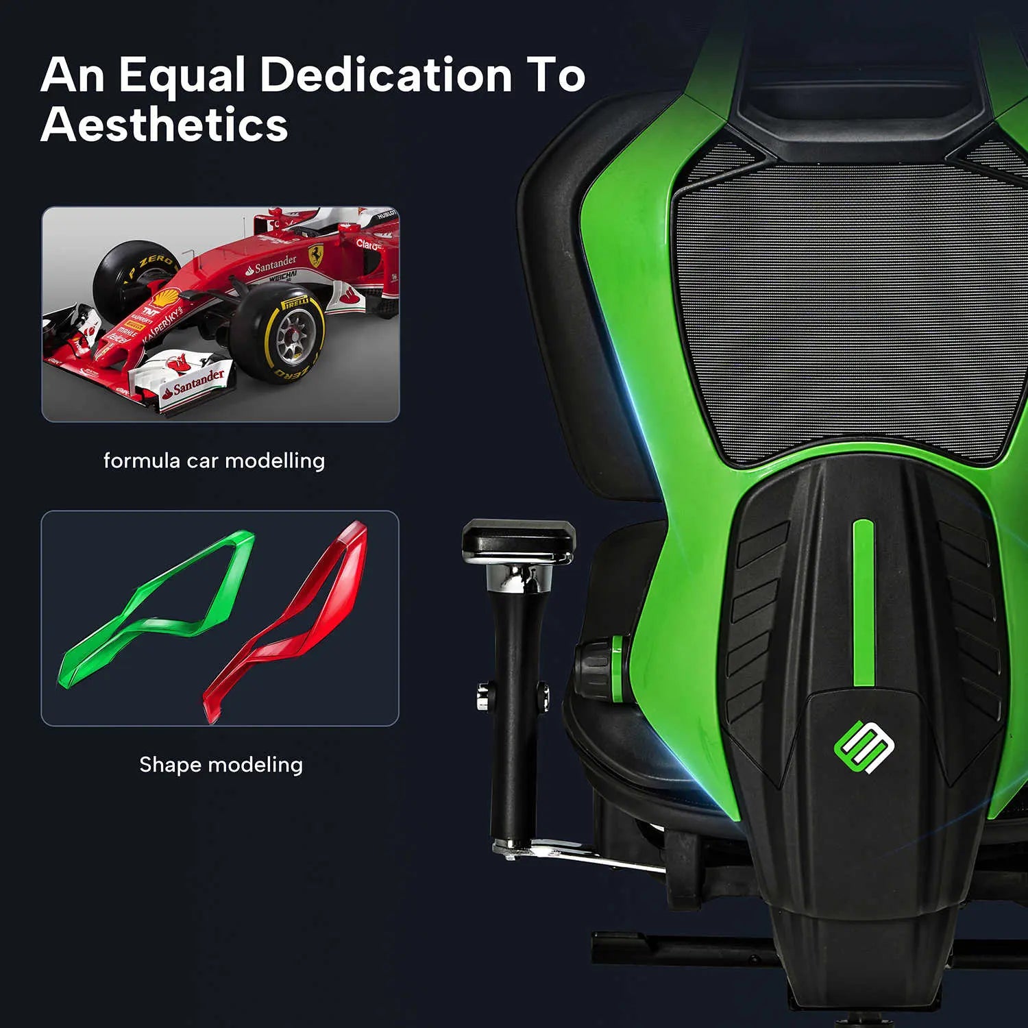 Typhon Hybrid Ergonomic Gaming Chair - Adjustable Lumbar Support & Headrest for PC, Office & Console Gaming - Comfortable Racing Style Chair for Long Hours of Work or Play