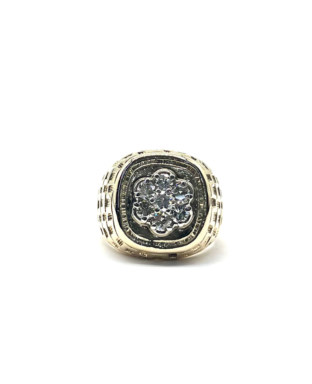 1ctw Men's Diamond Cluster Lattice Ring - Elegant Wedding Band & Anniversary Gift for Him