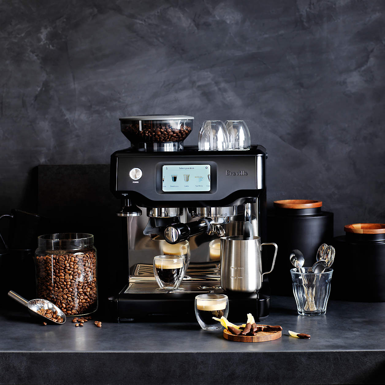 Breville Barista Touch Espresso Machine with Black Truffle Finish - 645539 | Automatic Milk Frother, Precise Espresso Extraction | Perfect for Home Baristas & Coffee Enthusiasts