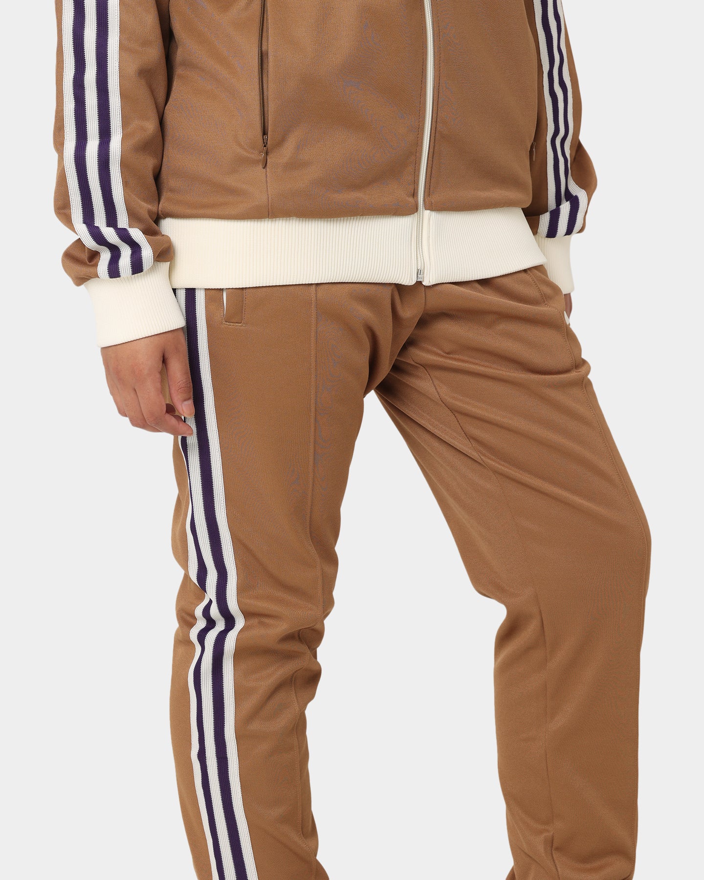 Adidas Adicolor Striped Track Pants for Men - Brown Desert Casual Joggers | Gym Workout, Running, Streetwear Fashion