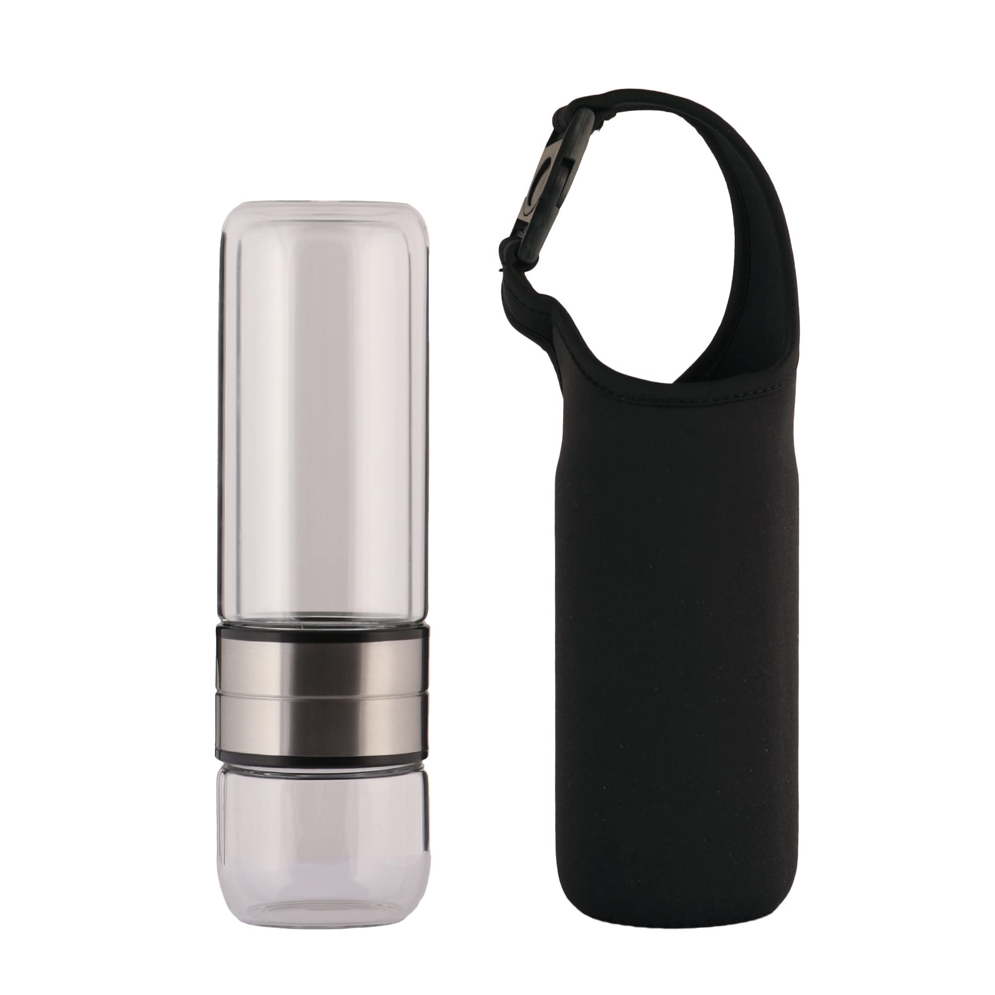 GEMHUB Crystal Water Bottle Set with Genuine Pink Jade Gemstones | Gem Infused Water for Hydration & Wellness | Perfect for Yoga, Meditation & Daily Use