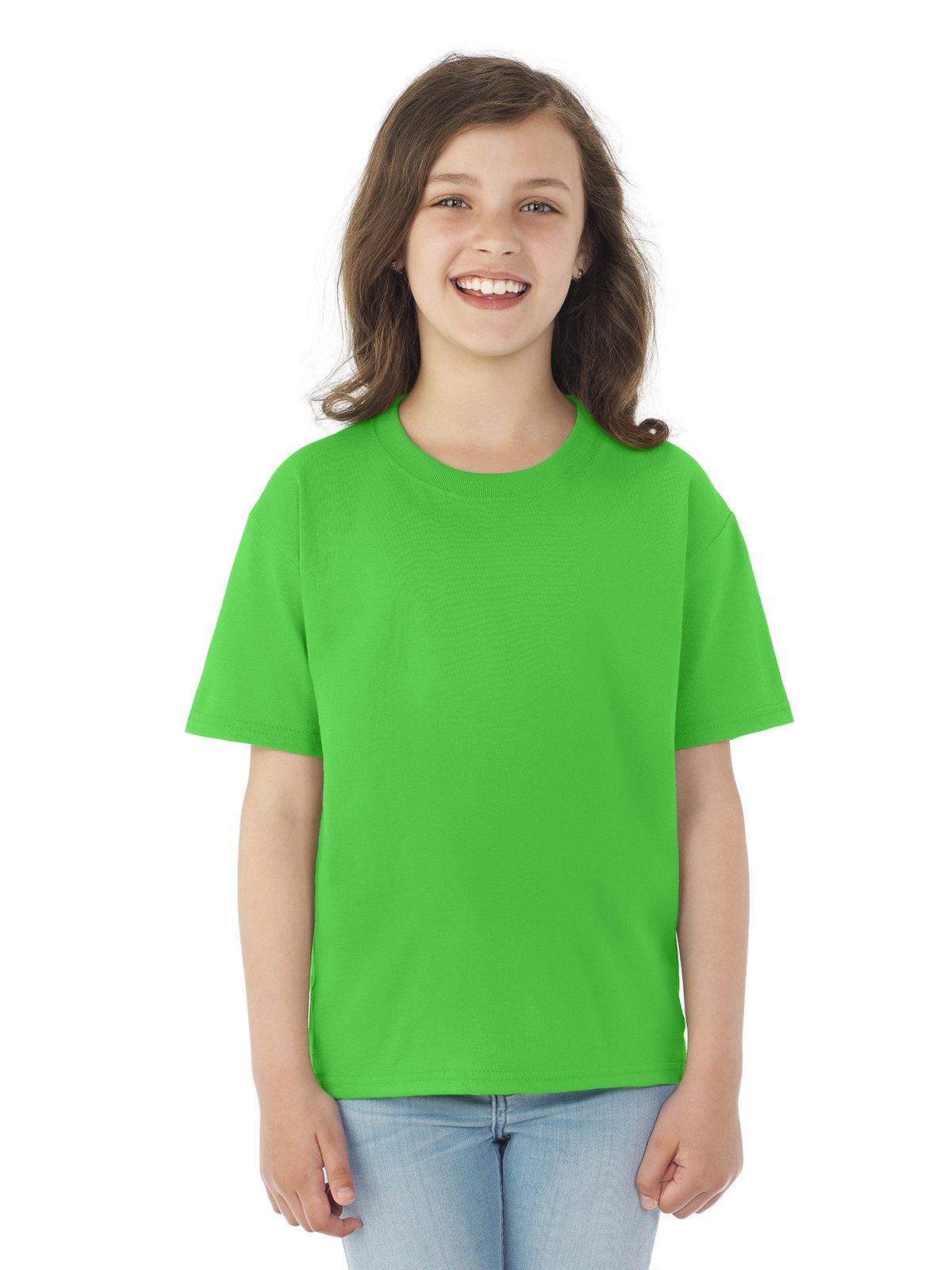 Fruit of the Loom Youth 5 oz. HD Cotton™ T-Shirt - Lightweight Comfort Fit Short Sleeve Tee for Boys & Girls - Perfect for School, Sports & Everyday Wear (Color: Kiwi)