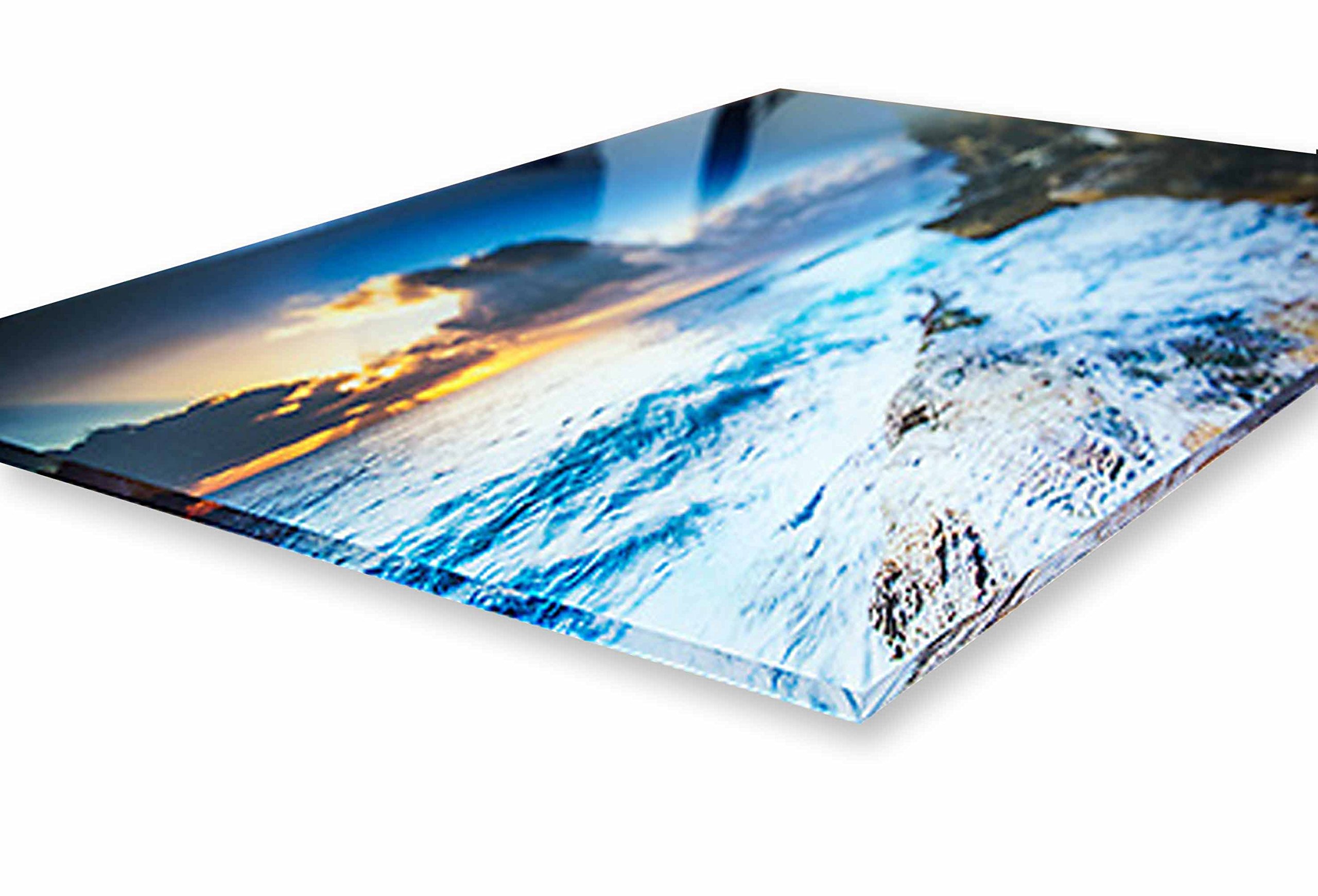 Giallobus Acrylic Glass Wall Art - Modern Abstract Ocean Bubbles Painting - 80x140cm Plexiglass Print - Home & Office Decor for Living Room, Bedroom