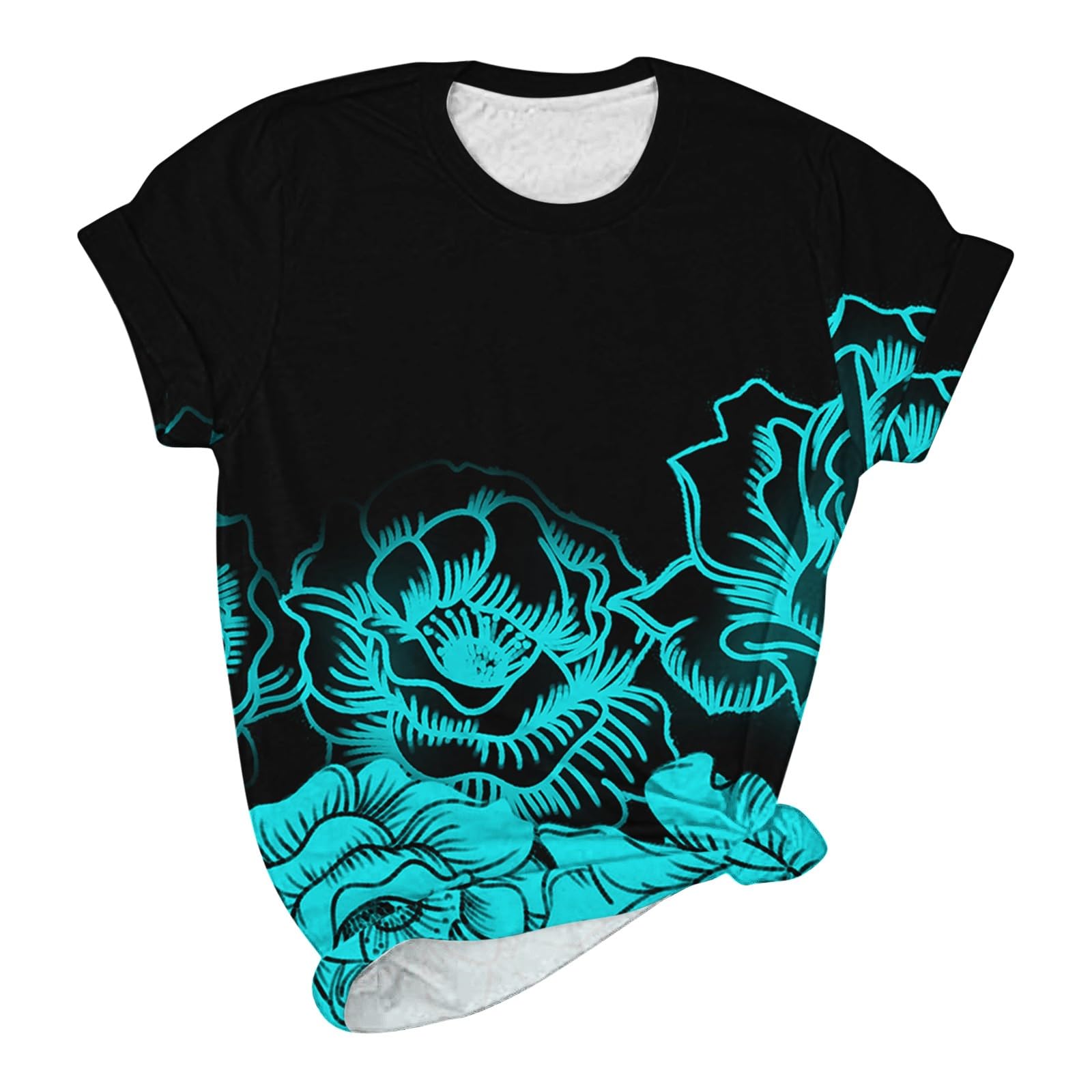Floral Printed T-Shirts for Women | Short Sleeve Graphic Tees | Summer Fashion Tops | Casual Blouses for Ladies | Perfect for Beach Outings, Date Nights & Weekend Wear