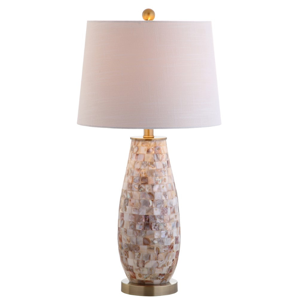 Jocelyn 28 Seashell LED Table Lamp - Decorative Bedside Night Light for Bedroom, Living Room & Office - Dimmable Warm White Lighting for Relaxation & Reading