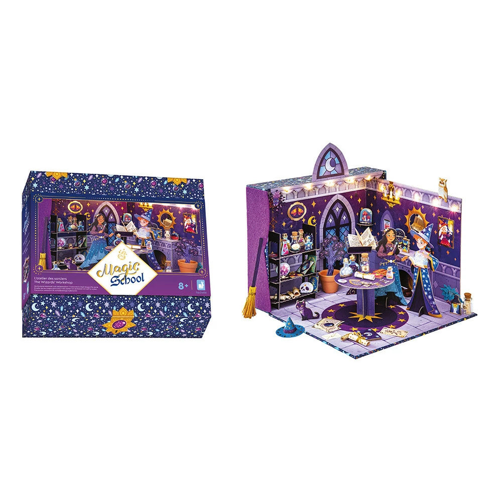 The Sorcerer's Workshop - Magic School Kit for Kids | Wizardry Learning Set with Spell Book & Magic Wand | Perfect for Birthday Gifts & Fantasy Role Play