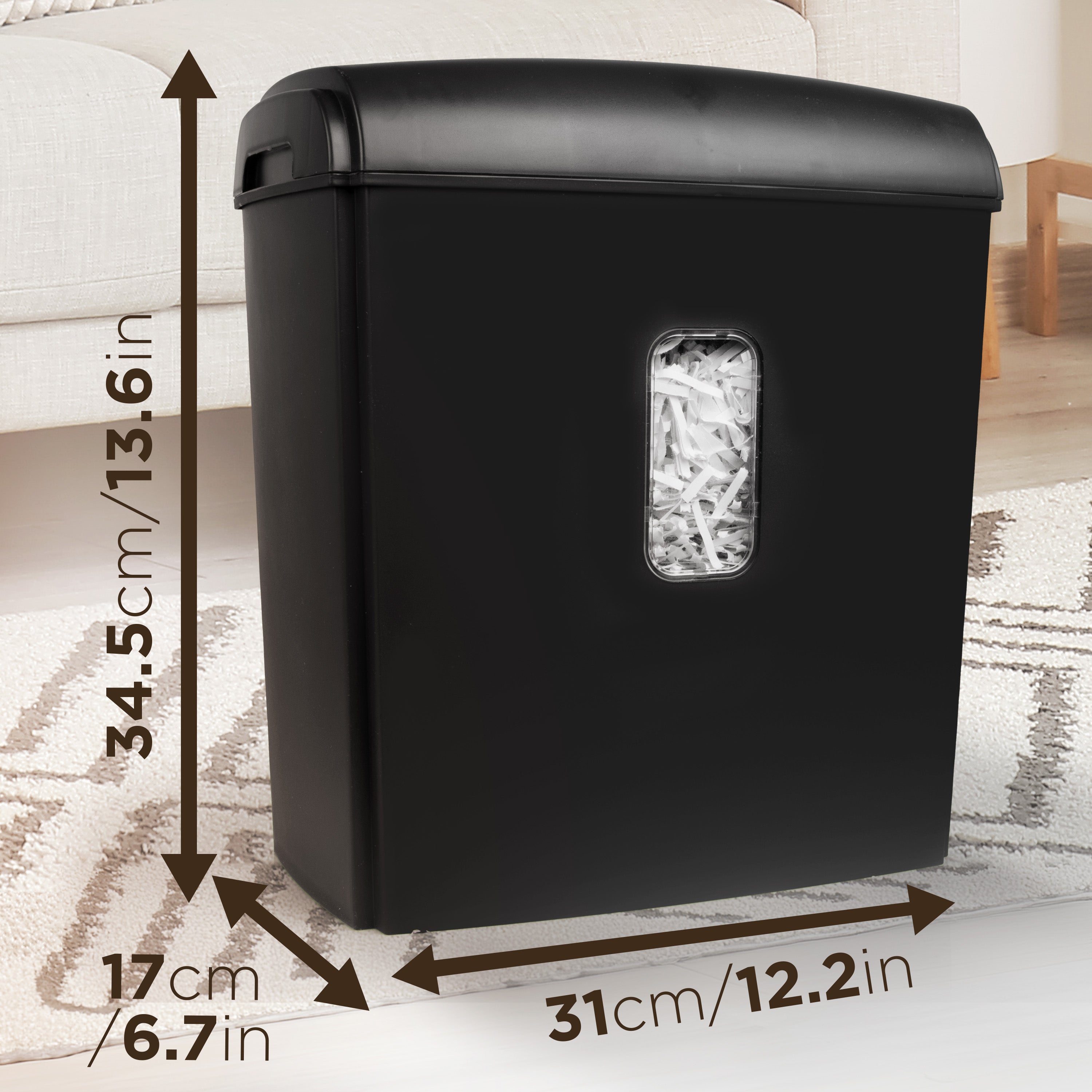 Duronic PS815 8-Sheet Cross Cut Paper Shredder - Heavy Duty Mini Electric Shredder for Home & Office - Shreds Paper, Credit Cards, Envelopes & Documents - Secure Data Destruction - Perfect for Confidential Files, Tax Records & Identity Protection (Black)