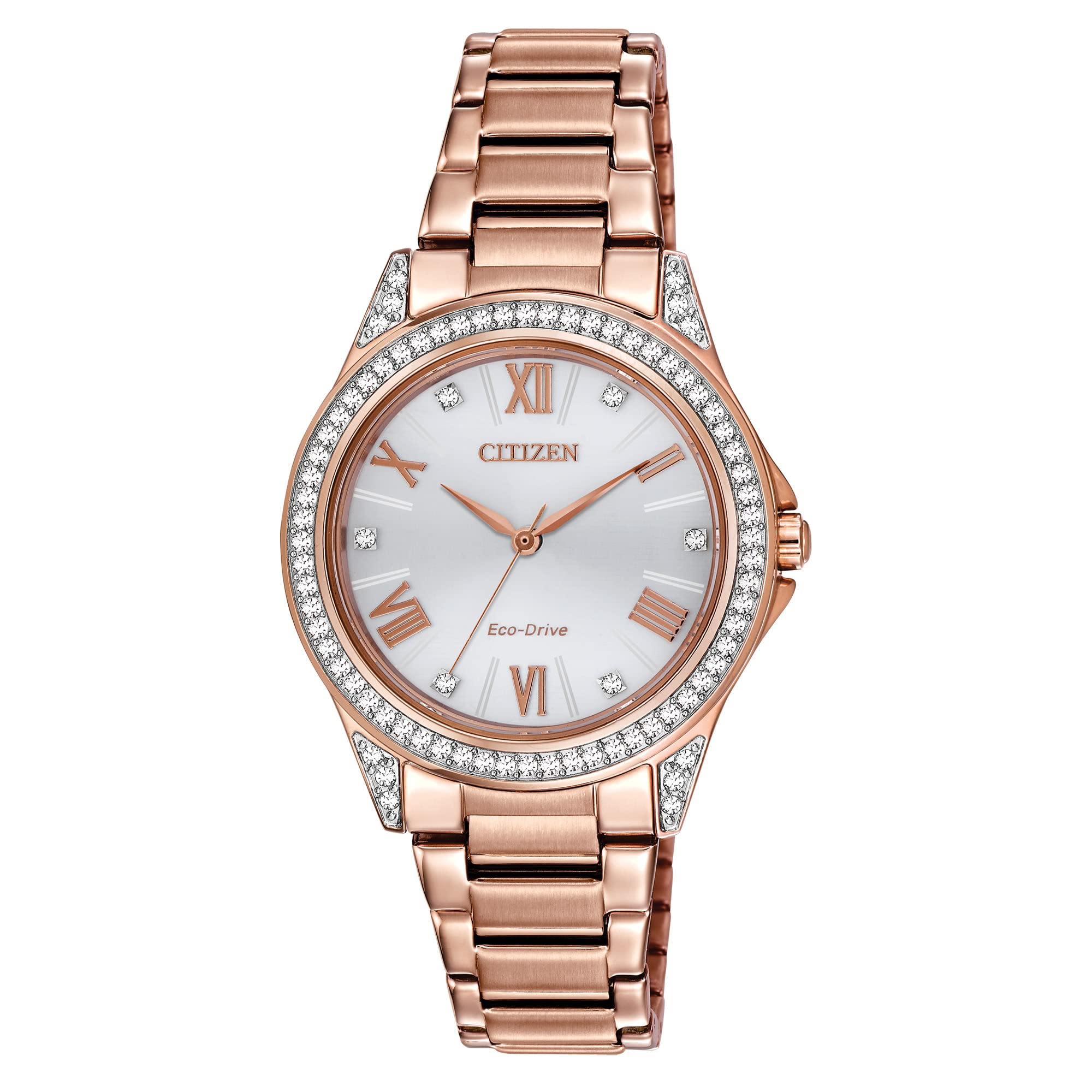 Citizen Women's Eco-Drive Watch with Crystal Accents, 3-Hand Roman Numeral Dial, Mother-of-Pearl Face - Perfect for Office, Formal Events & Everyday Elegance