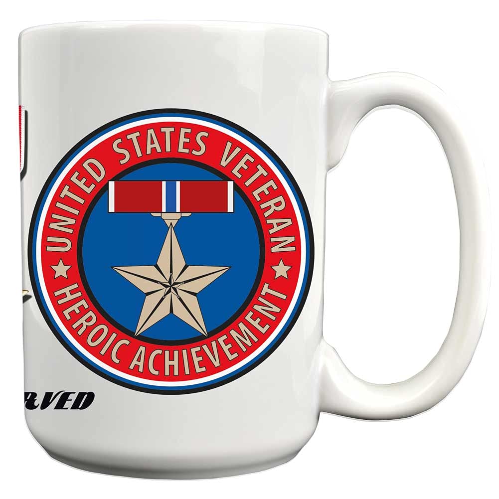 MEDALS OF AMERICA EST. 1976 Bronze Star Coffee Mug - Military Appreciation Gift for Veterans, Collectors & Patriotic Home Decor