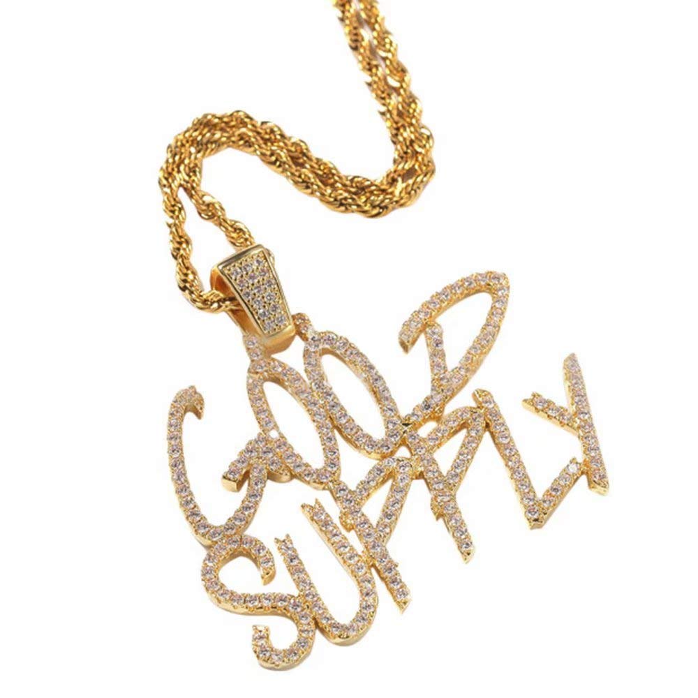 Custom Cursive Name Necklace - Iced Out A-Z Initial Pendant with Diamond Tennis Chain in Silver/Gold for Men & Women | Hip Hop Jewelry Gift for Birthday, Anniversary & Special Occasions
