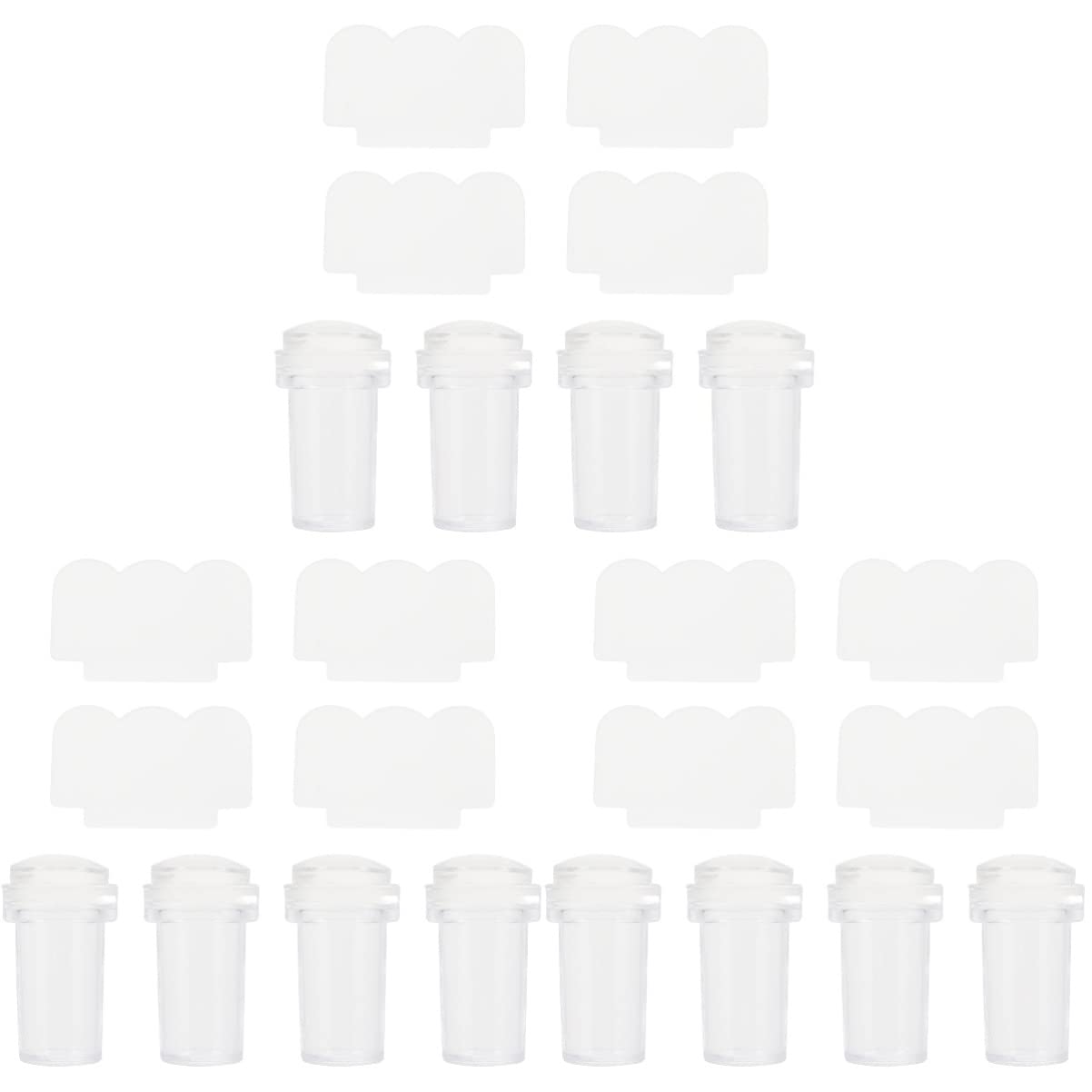 LALAFINA 12 Pcs Nail Stamp Kit with Clear Gel & Steel Plates - Professional Nail Art Tools for Kids & Adults - Perfect for French Manicure, DIY Nail Designs & Home Salon Use