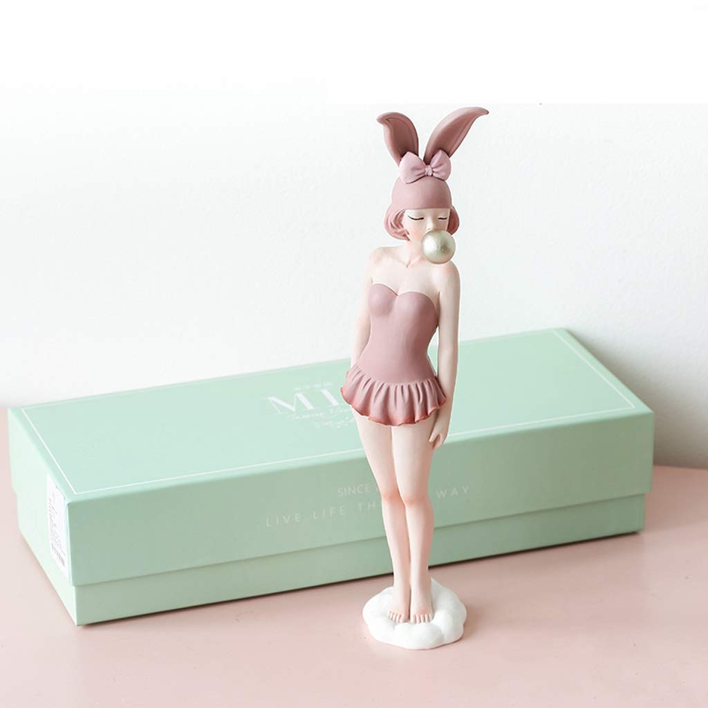 PAIHUIART Modern Girl Statue - Pink Home Decor for Bedroom, Living Room & Desktop | Unique Valentine's Day & Birthday Gift for Girlfriend | Elegant Ornament for Home & Office Decoration