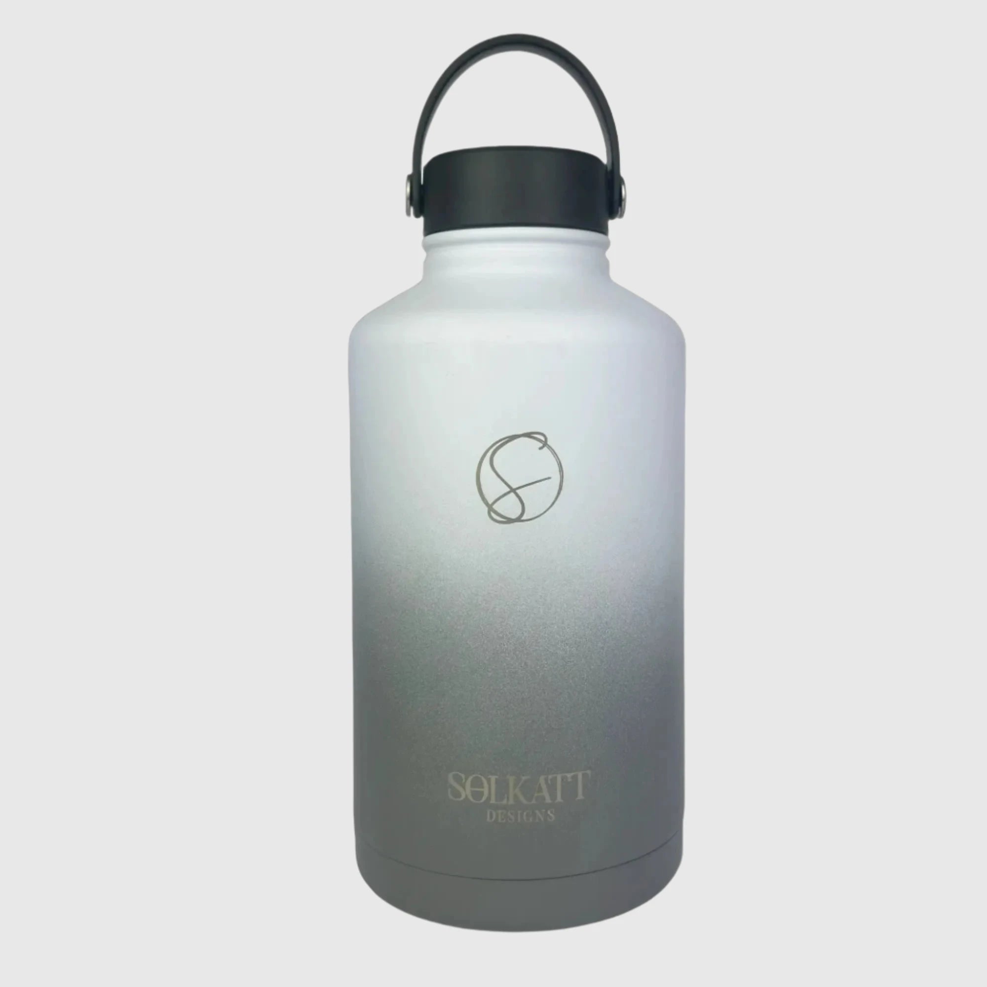 Premium Misty Grey Insulated Stainless Steel Water Bottle 64oz (1.9L) - Keeps Drinks Cold 24Hrs/Hot 12Hrs - Perfect for Hiking, Gym & Outdoor Activities