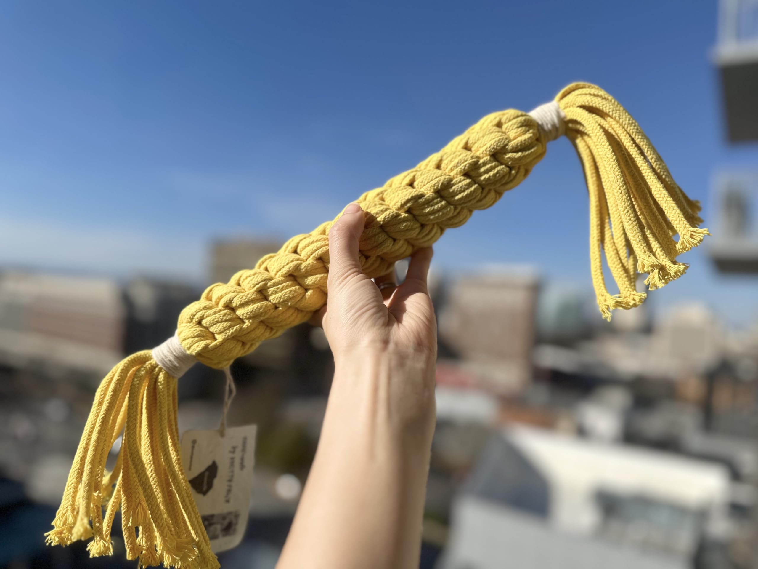 Premium Handmade Macrame Dog Chew Rope Toy for Large Dogs - Durable, Eco-Friendly & Safe Dog Rope Chew - Interactive Play & Training Toy - Perfect Gift for Pet Lovers - Great for Tug-of-War, Fetch & Teeth Cleaning