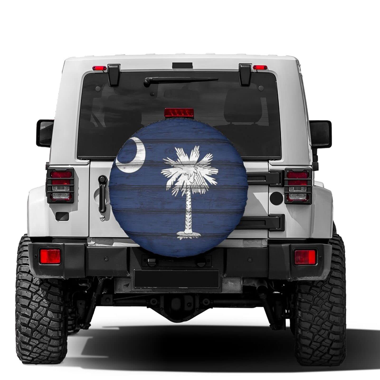 South Carolina Flag Spare Tire Cover - 14 Inch Dustproof Wheel Protector for Trailers, RVs, SUVs & Vehicles | Outdoor Travel Accessories & Road Trip Essentials