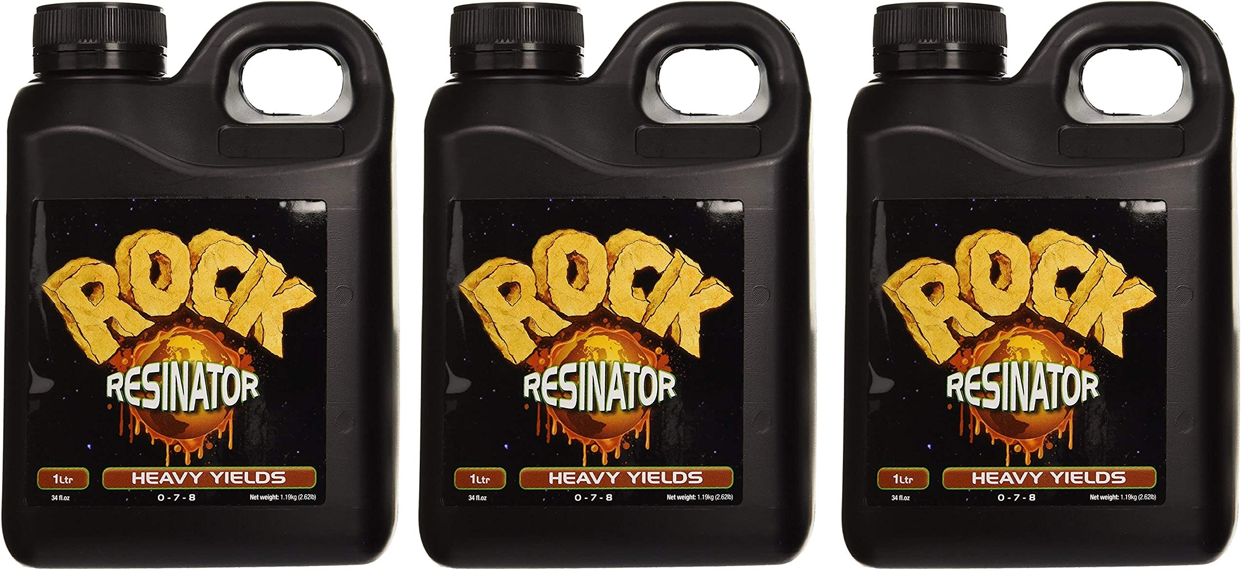Rock Nutrients Rock Resinator Heavy Yields Plant Booster for Hydroponics & Soil Gardening - 1 Liter (3-Pack) | Enhances Flowering & Fruit Production for Indoor/Outdoor Plants