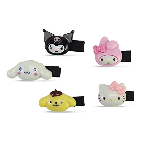 Cute Santa Cartoon Hair Clips for Girls & Women - 5-Piece Metal Snap Barrettes Hair Accessories Set - Perfect for Christmas Gifts, Parties & Daily Styling